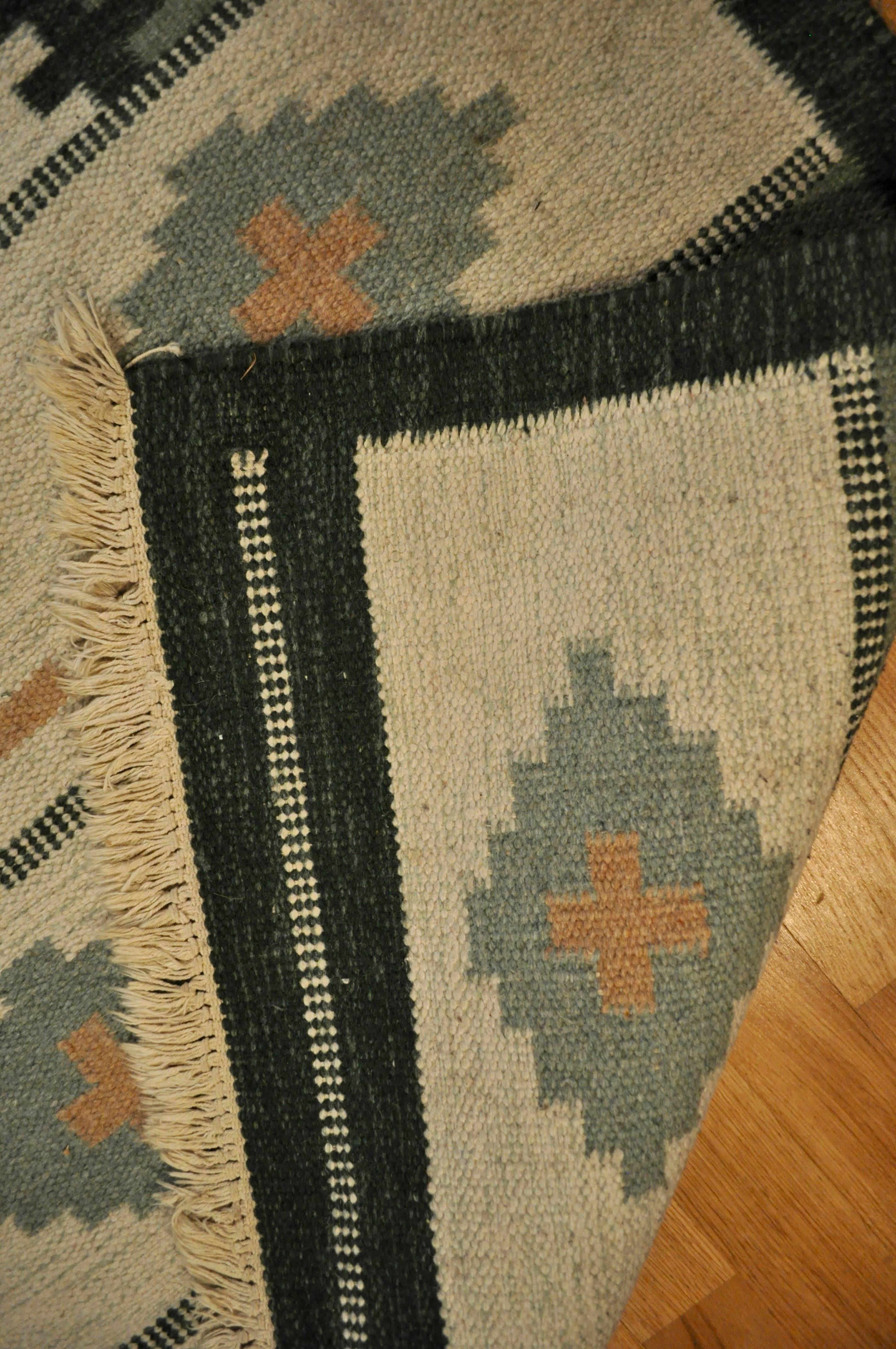 Swedish Rollakan Scandinavian Carpet, Sweden, 1950