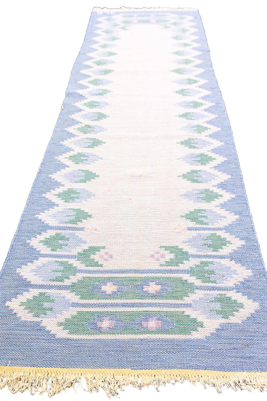 Hand-Crafted Rollakan Swedish Rug JLS For Sale