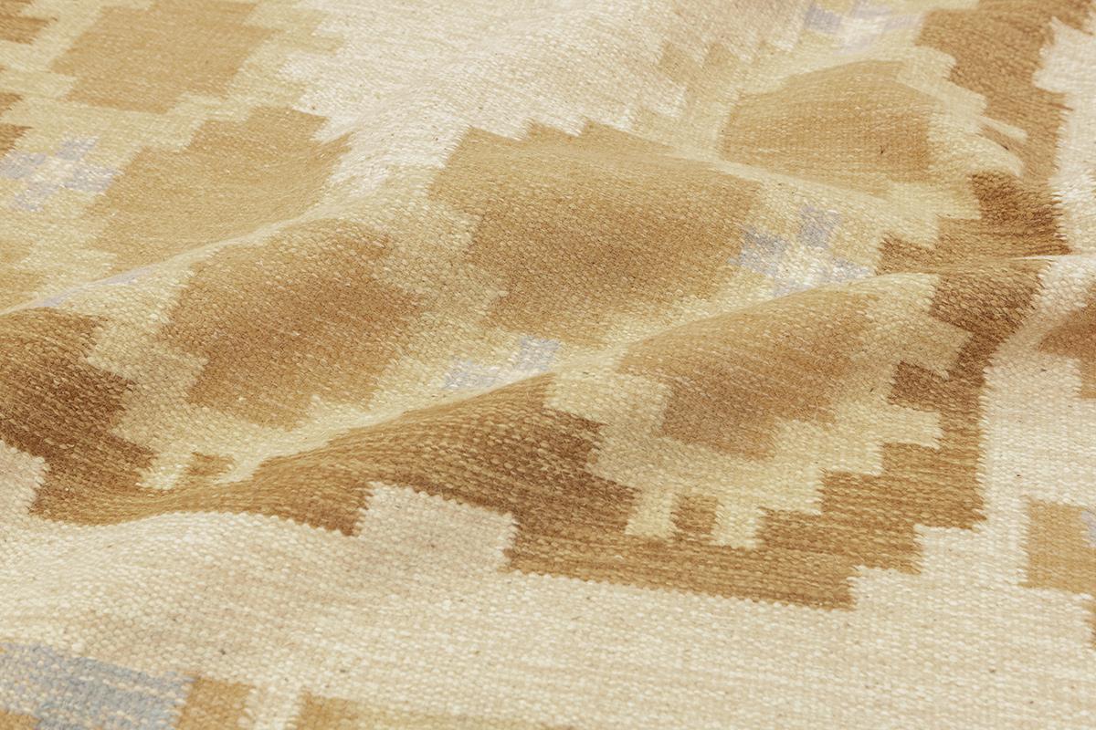 Wool Scandinavian Rug Rollakan Soft Beige For Sale