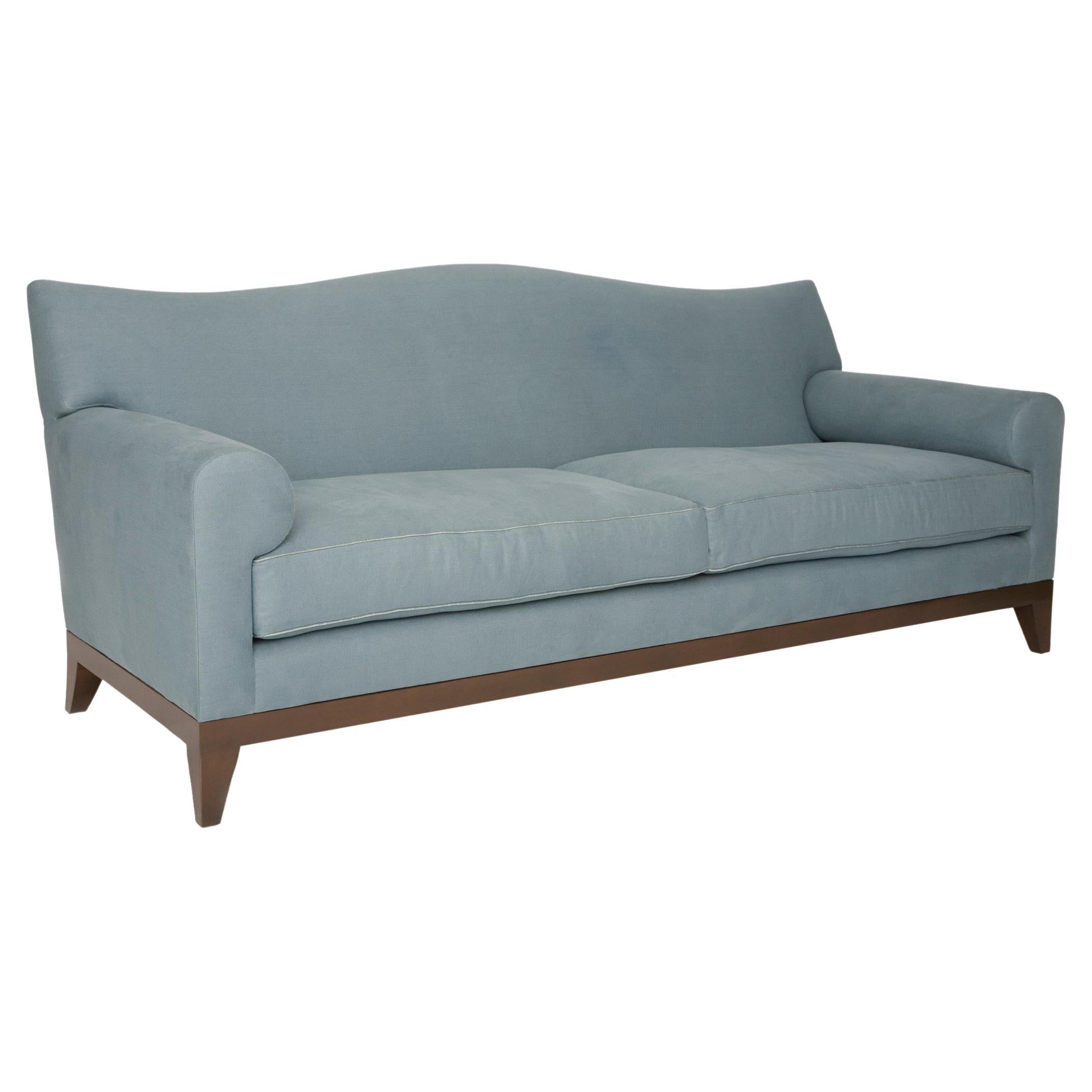 Rolled Arm Sofa with Curved Tight Back For Sale