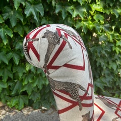 Rolled Back Slipper Chair - Animal and Geometric Print