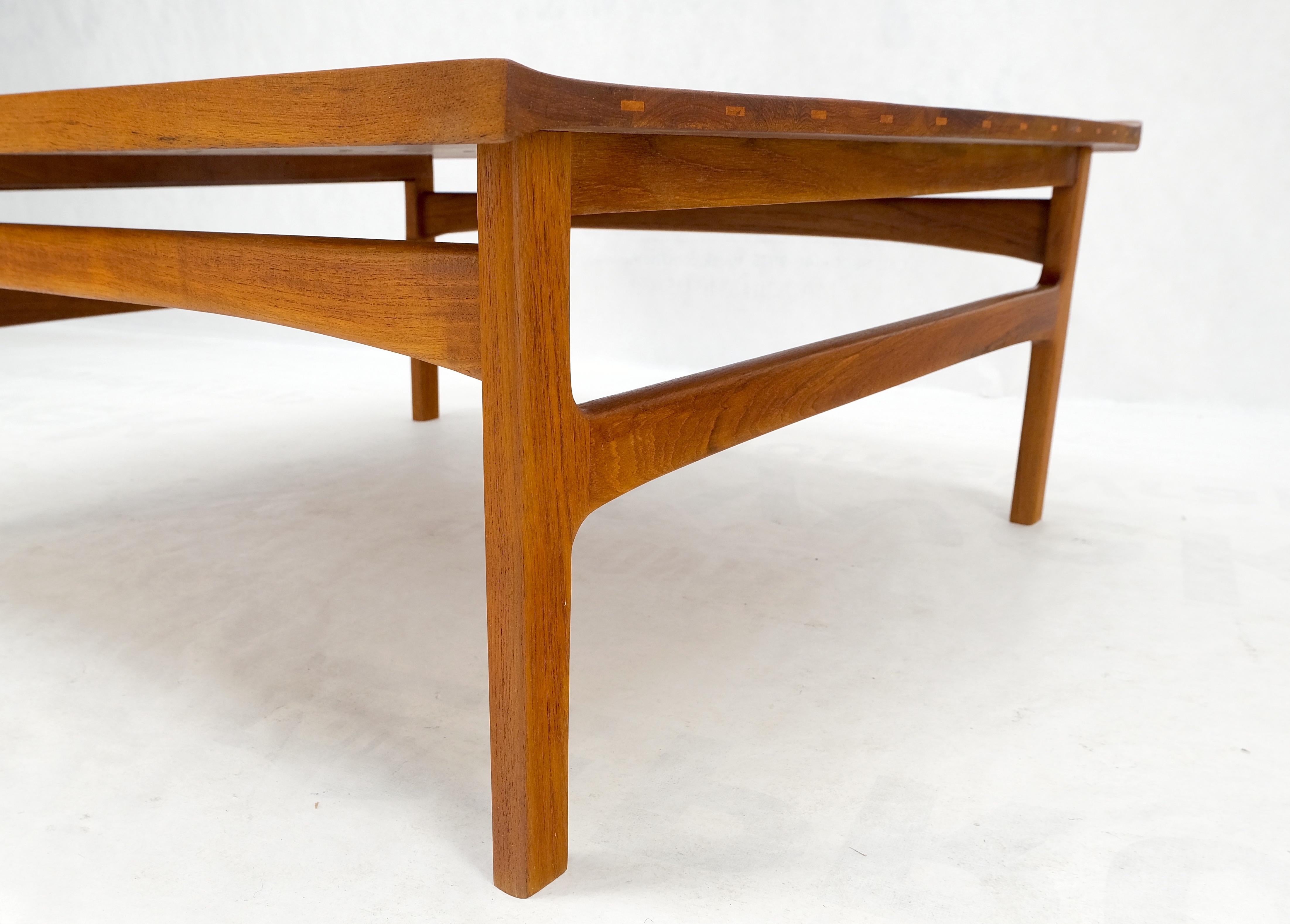 Rolled Edge Solid Teak Top Square Danish Mid-Century Modern Coffee Table Mint! For Sale 7