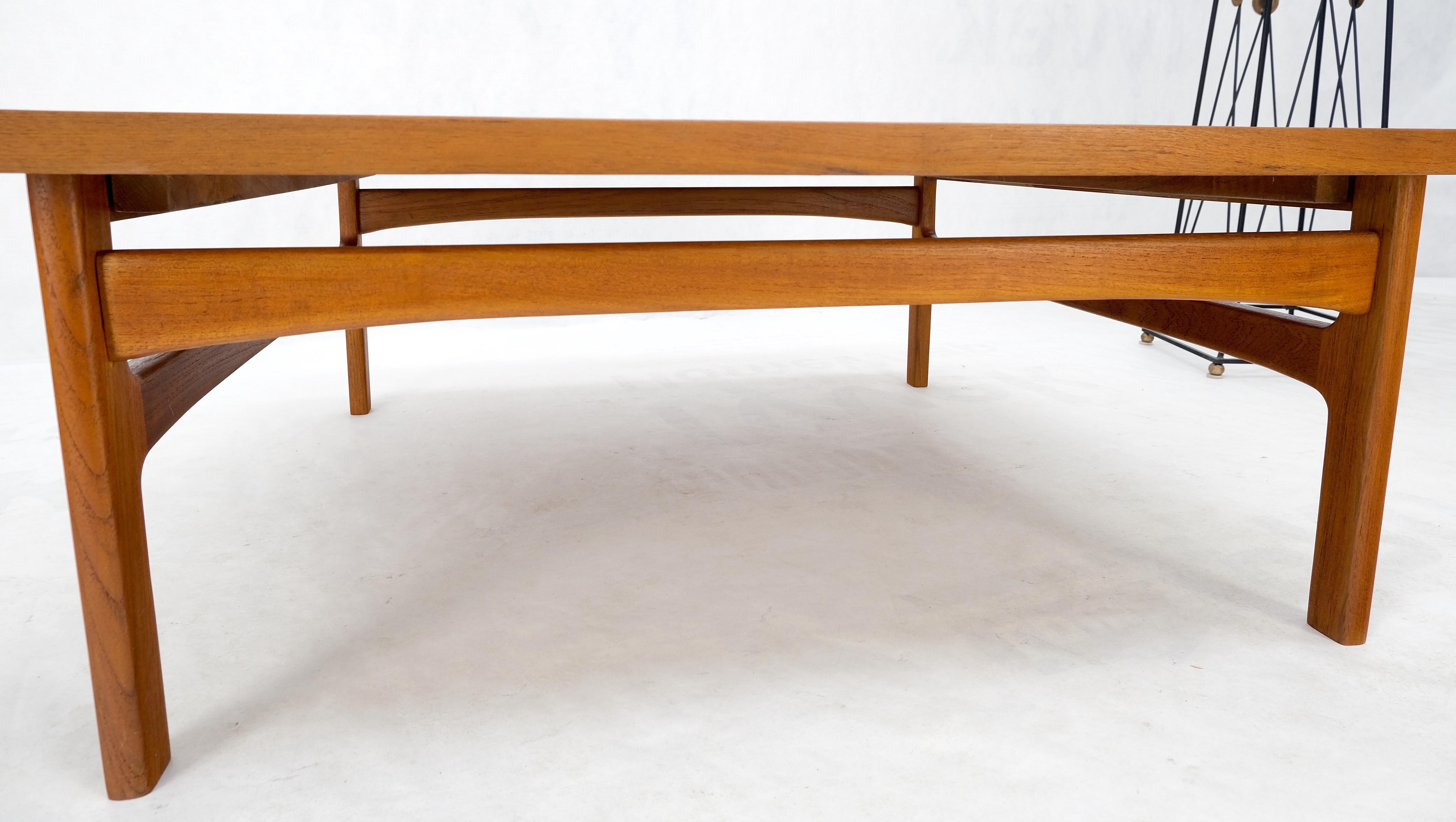 Rolled Edge Solid Teak Top Square Danish Mid-Century Modern Coffee Table Mint! For Sale 2