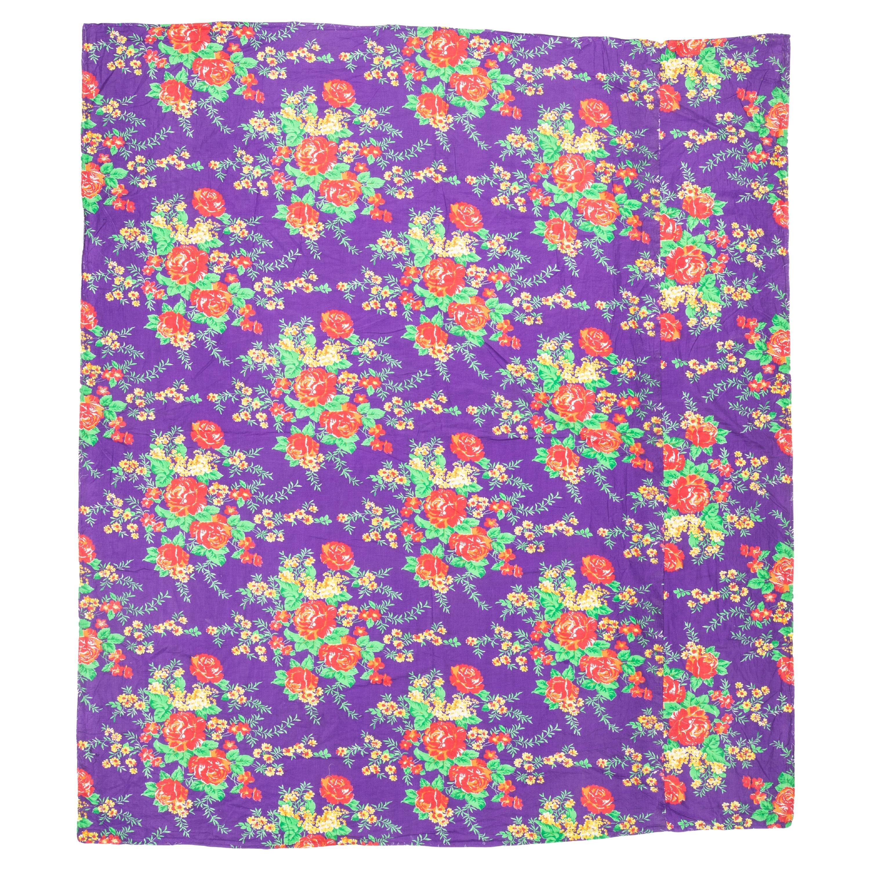 Roller Printed Cotton Panel, Made for Central Asian Markets Mid 20th C. Russ For Sale