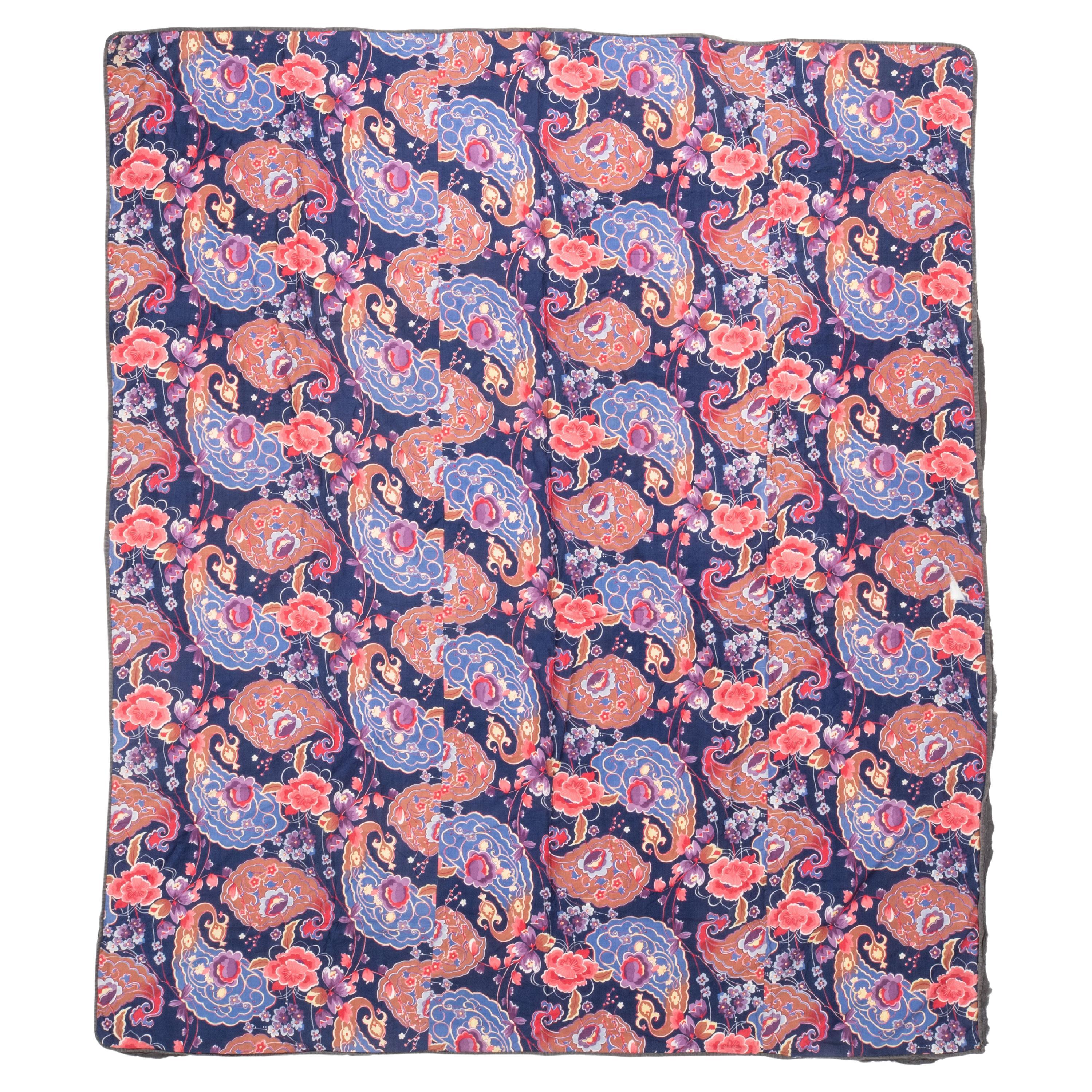 Roller Printed Cotton Panel, Made for Central Asian Markets Mid 20th C. Russ For Sale