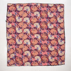 Roller Printed Cotton Panel, Made for Central Asian Markets  Mid 20th C.  Russia