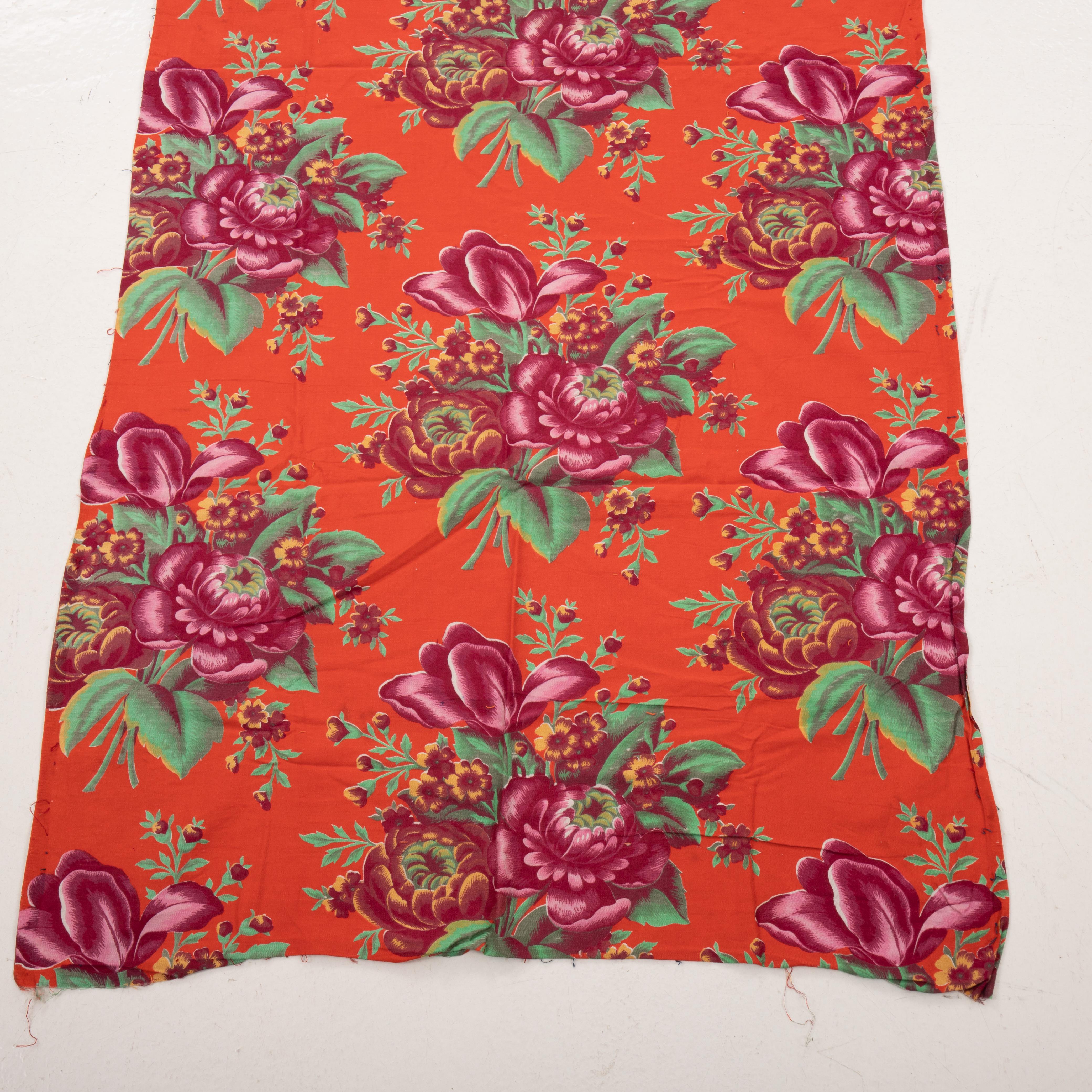 Woven Roller Printed Cotton Panel, Made for Central Asian Markets  Mid 20th C.  Russia For Sale
