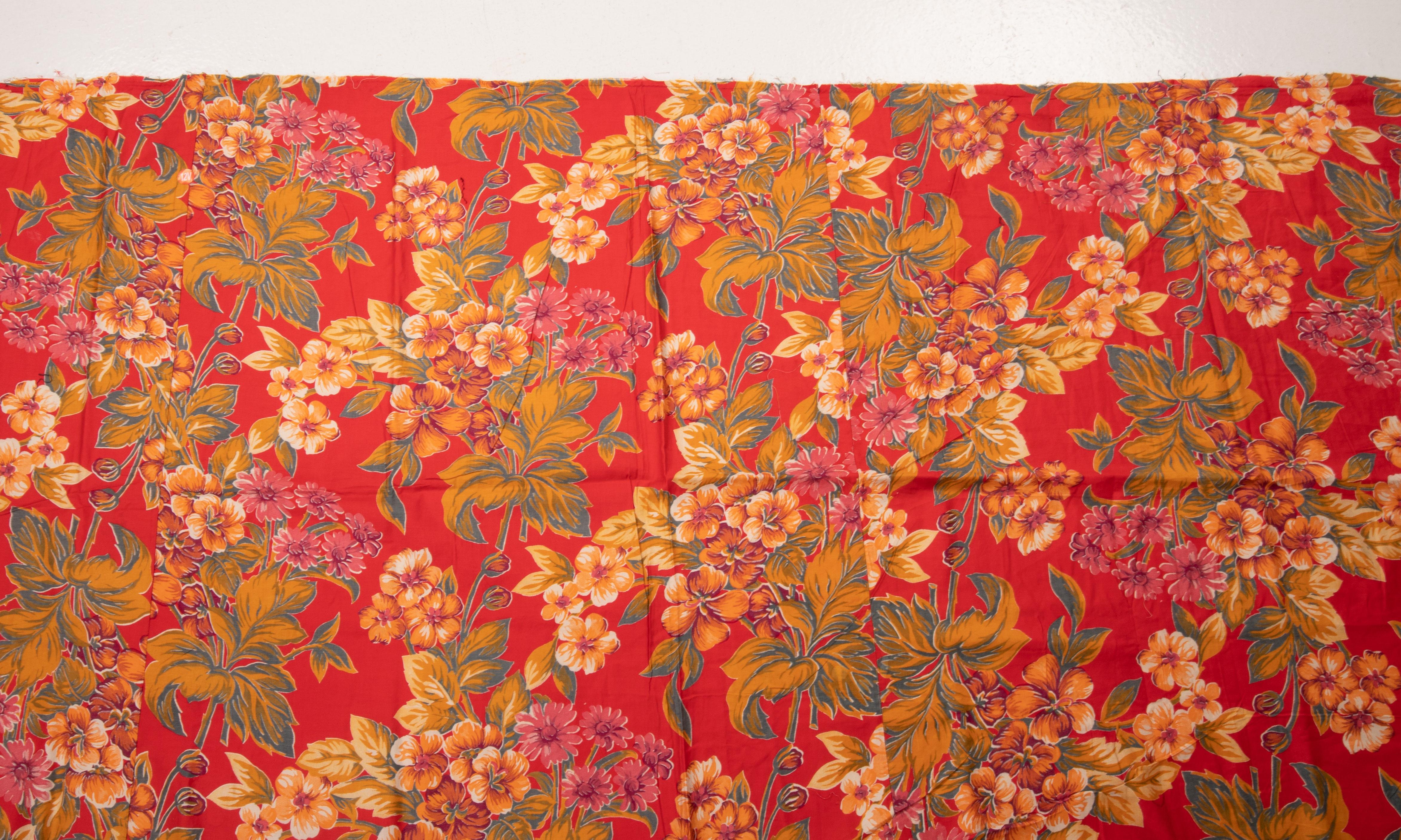 20th Century Roller Printed Cotton Panel, Made for Central Asian Markets  Mid 20th C.  Russia For Sale