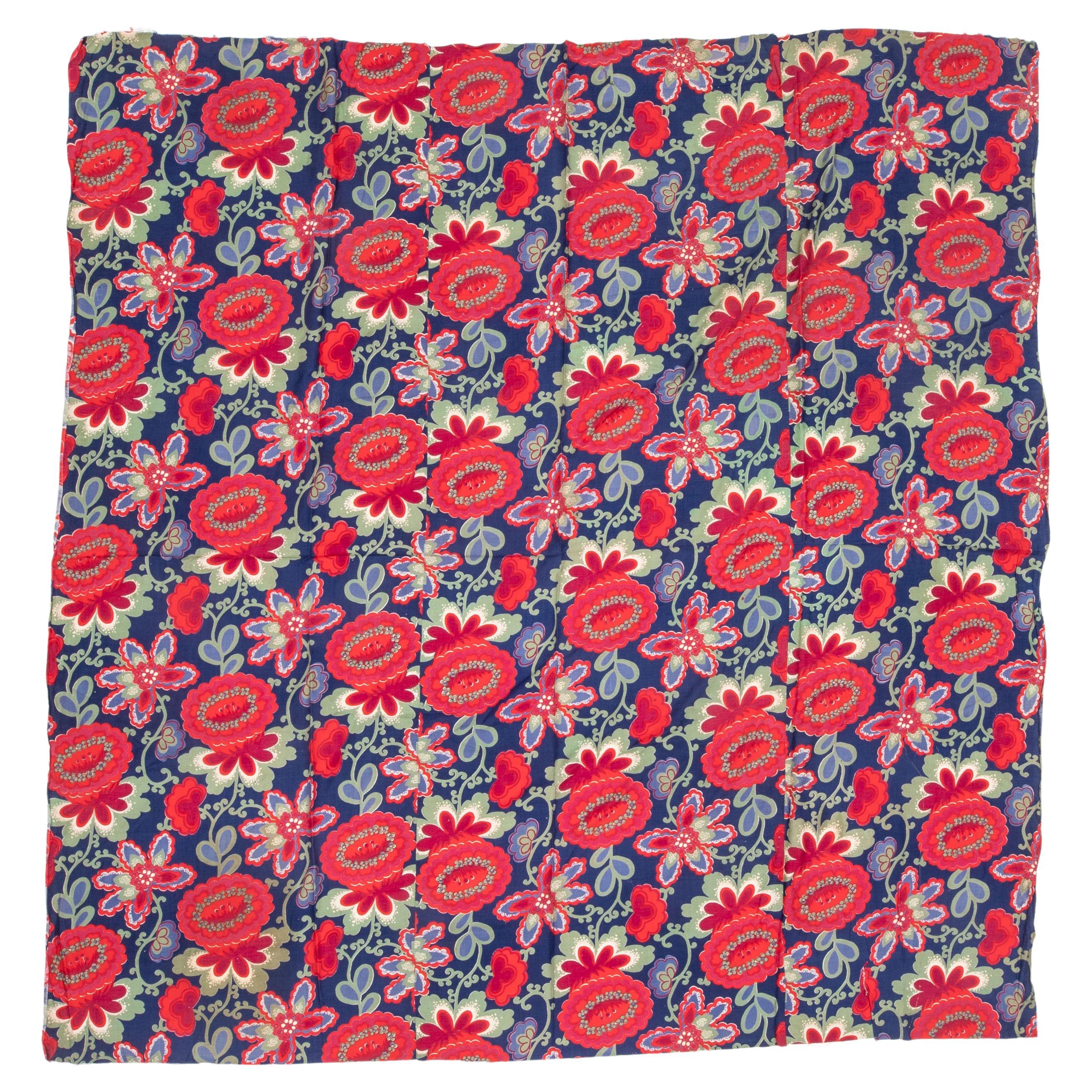 Roller Printed Cotton Panel, Made for Central Asian Markets  Mid 20th C.  Russia For Sale