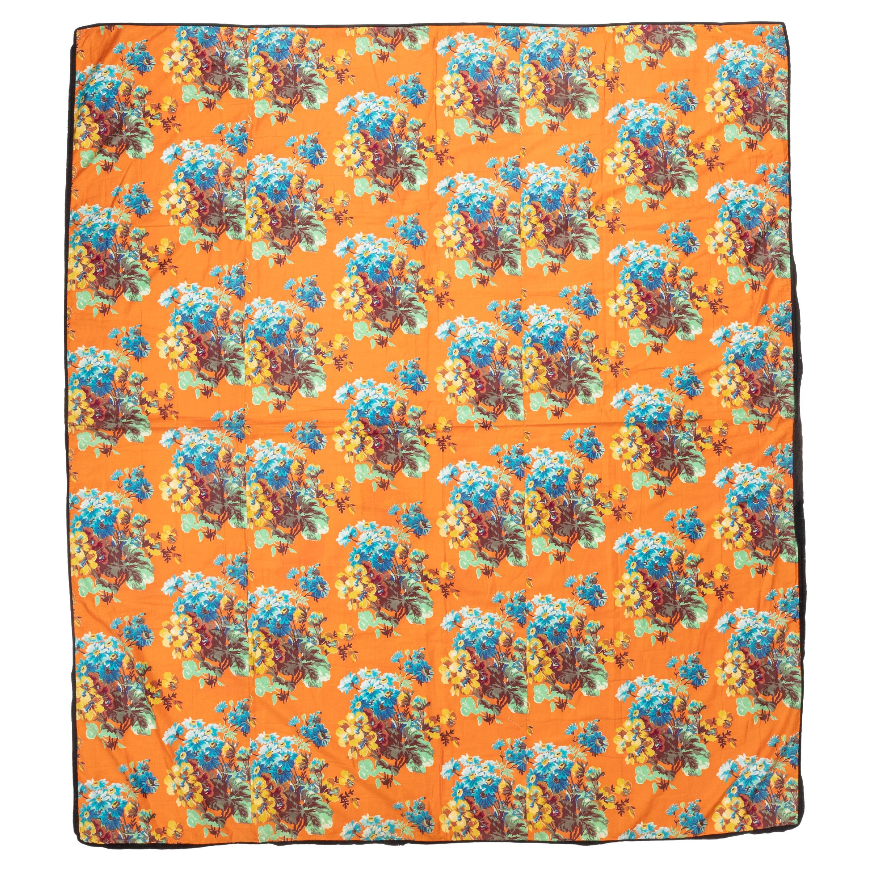 Roller Printed Cotton Panel, Made for Central Asian Markets Mid 20th C. Russia