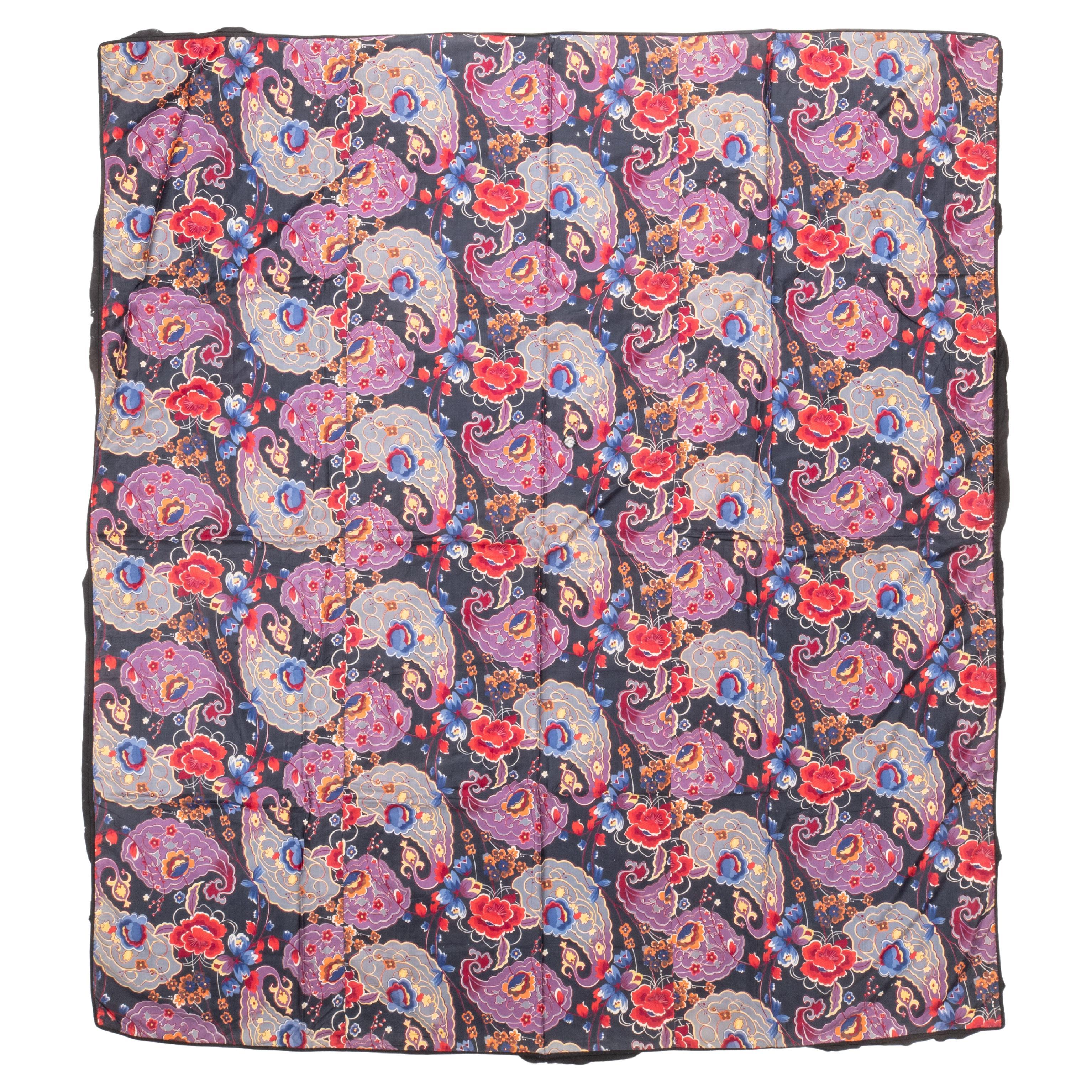 Roller Printed Cotton Panel, Made for Central Asian Markets Mid 20th C. Russia