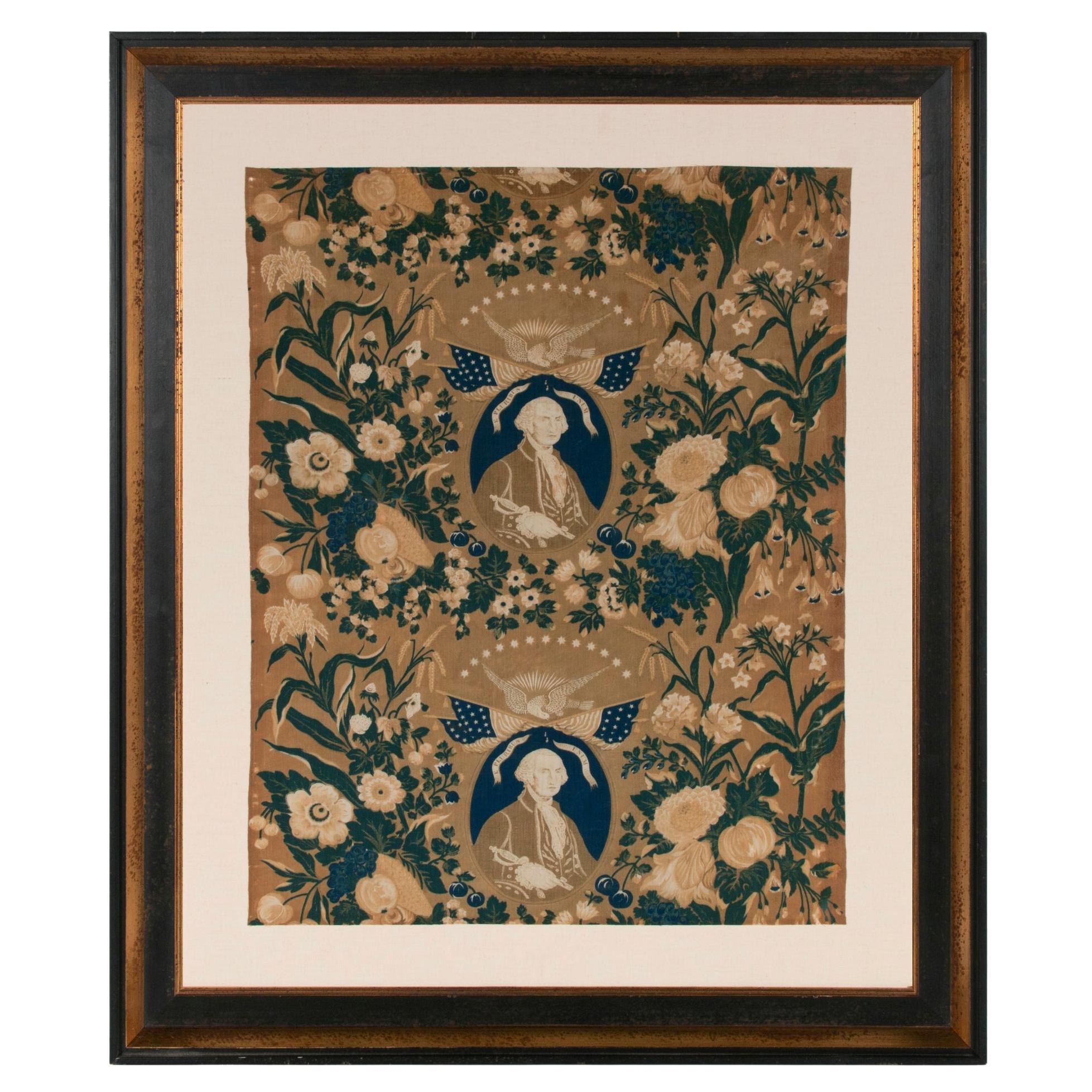 Roller-Printed Yard Good, Made to Memorialize George Washington, ca 1824-1832