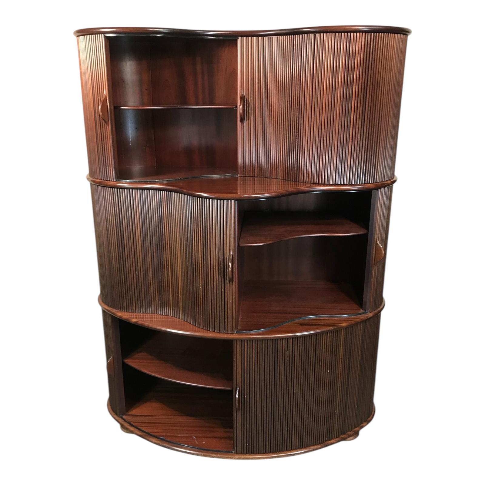 Vintage Tambour Door Cabinet by Robert and Trix Haussmann for Röthlisberger Collection – A Swiss Design Icon
This unique Roller Shutter Cabinet by Robert and Trix Haussmann for the Röthlisberger Collection is a true masterpiece of Swiss modernist