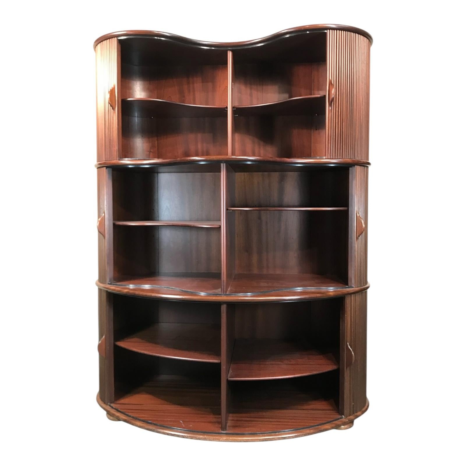 Mid-Century Modern Vintage Tambour Door Cabinet by Robert and Trix Haussmann, 1977