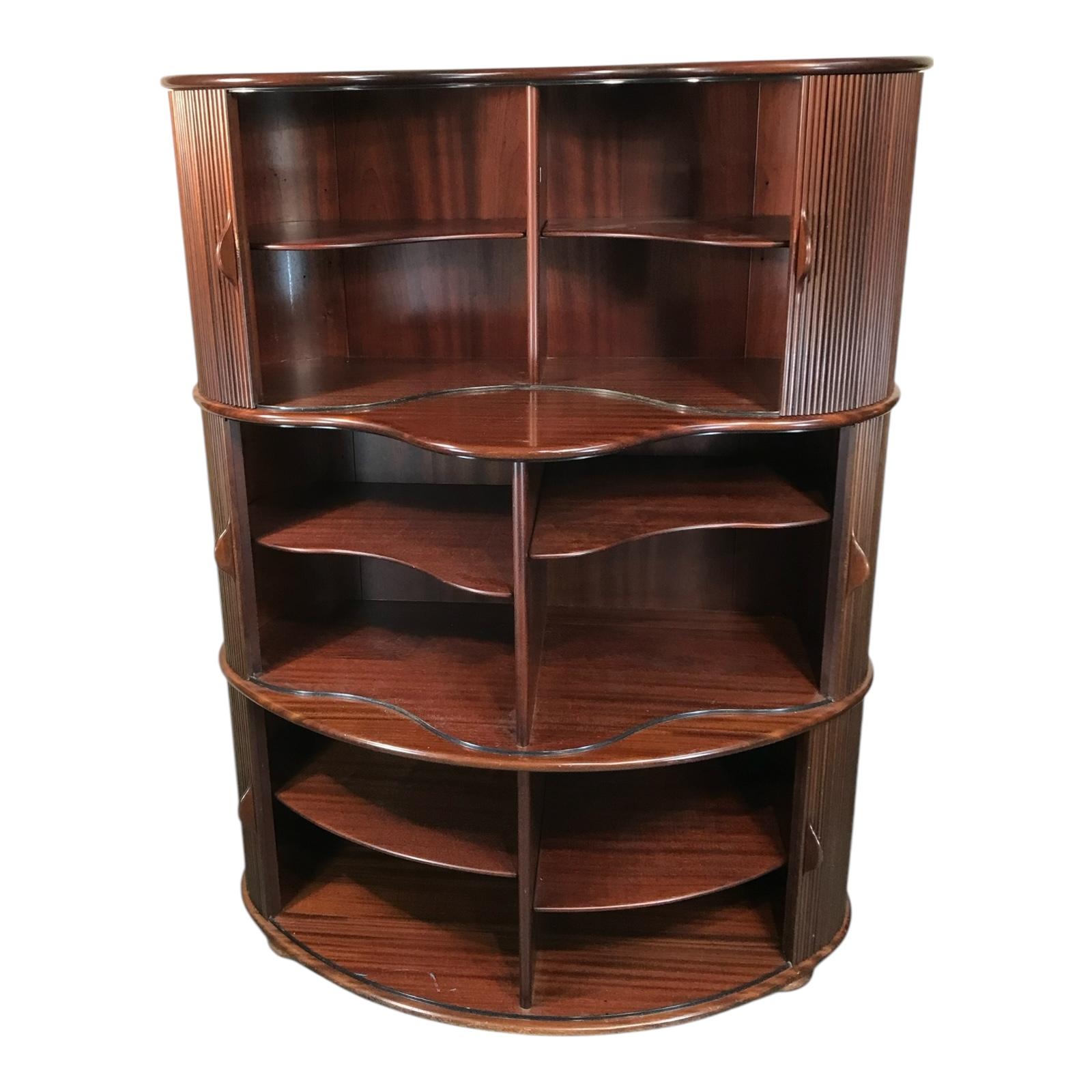 Swiss Vintage Tambour Door Cabinet by Robert and Trix Haussmann, 1977