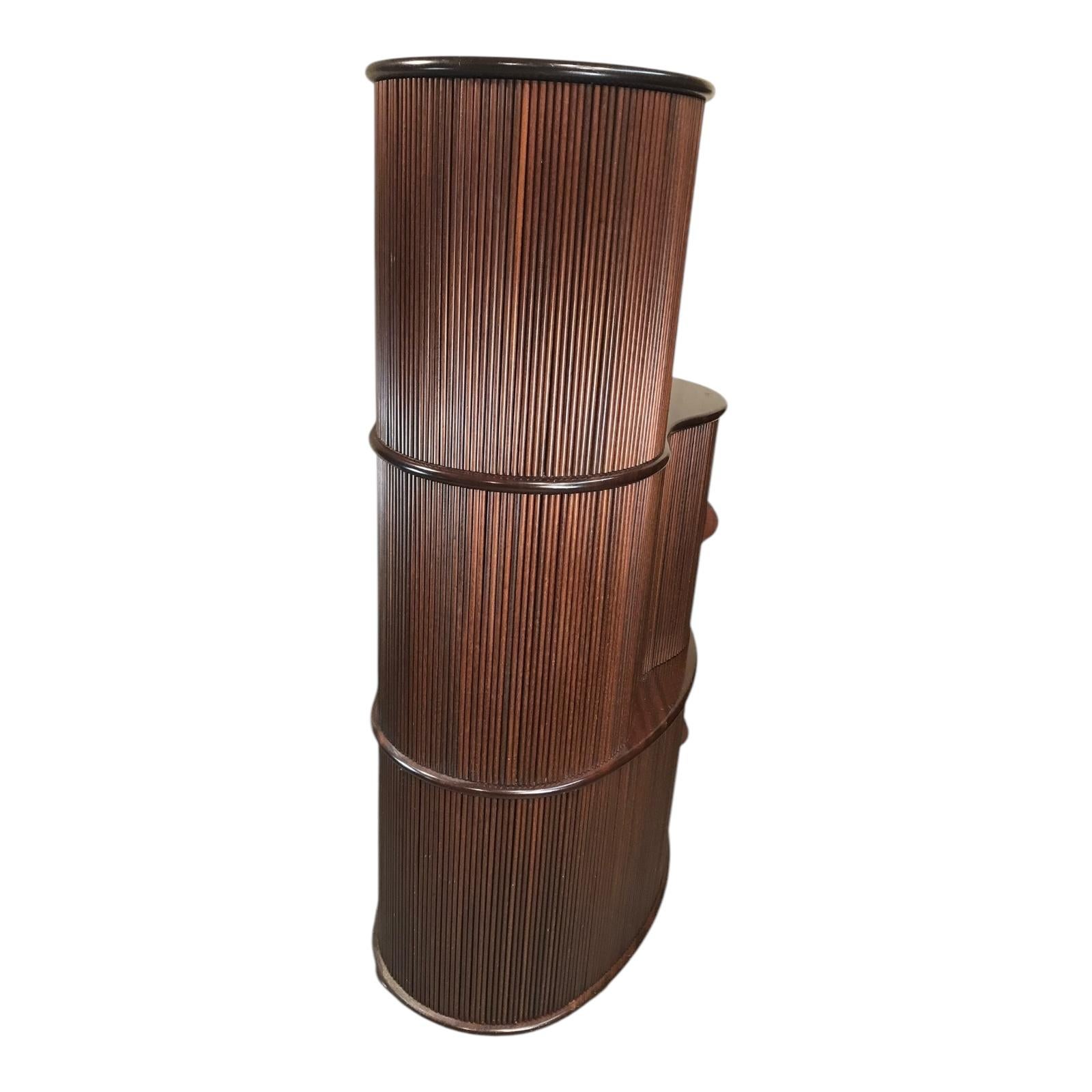 Vintage Tambour Door Cabinet by Robert and Trix Haussmann, 1977 In Good Condition In Belmont, MA