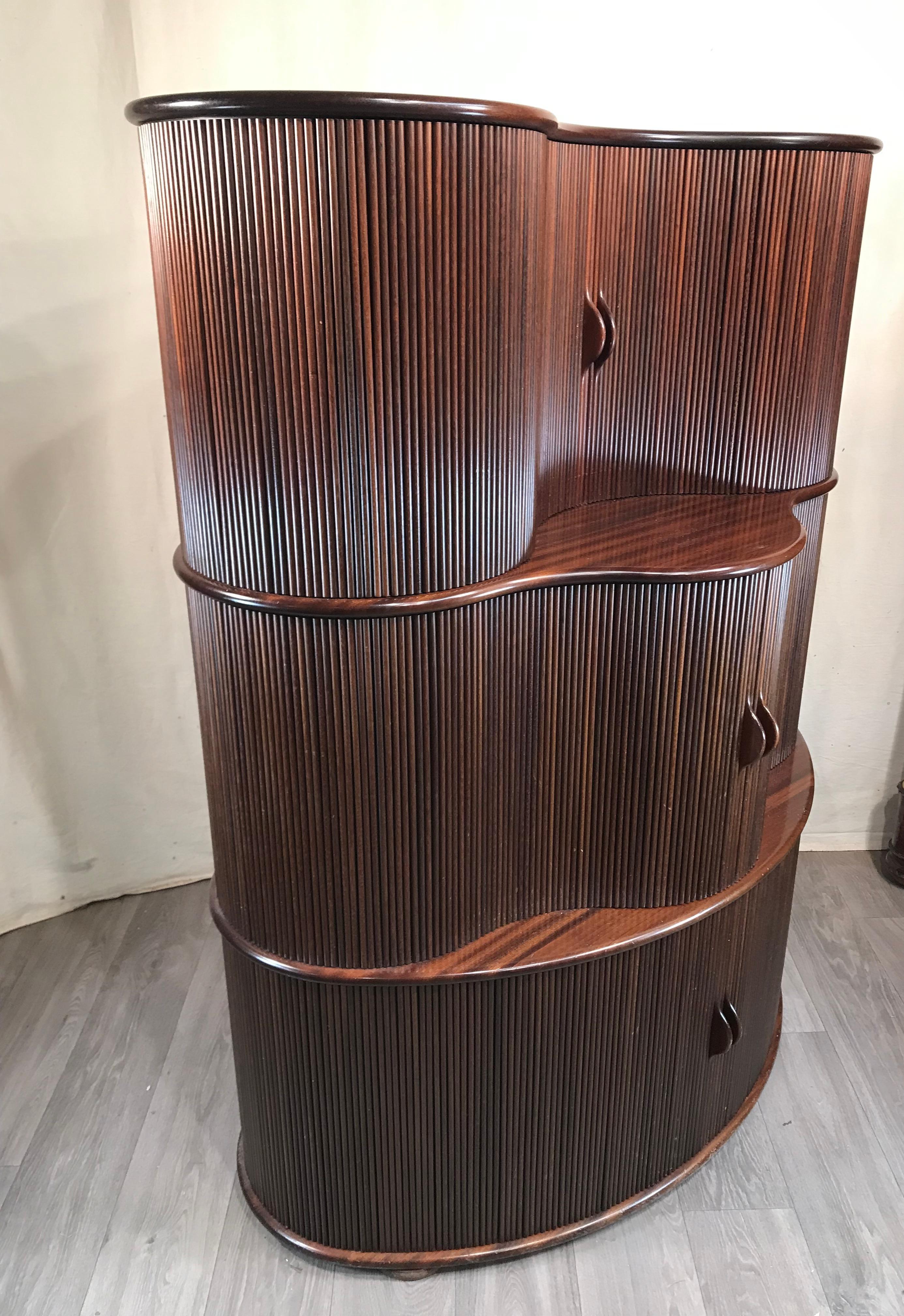 Vintage Tambour Door Cabinet by Robert and Trix Haussmann, 1977 1