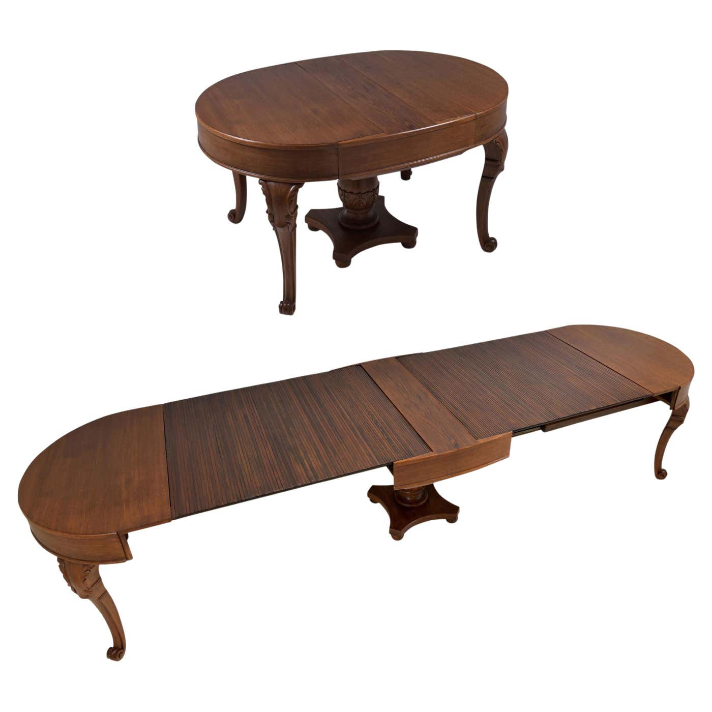 Roller Shutter Pull-Out Extendable Dining Table in Oak, 1930 For Sale ...
