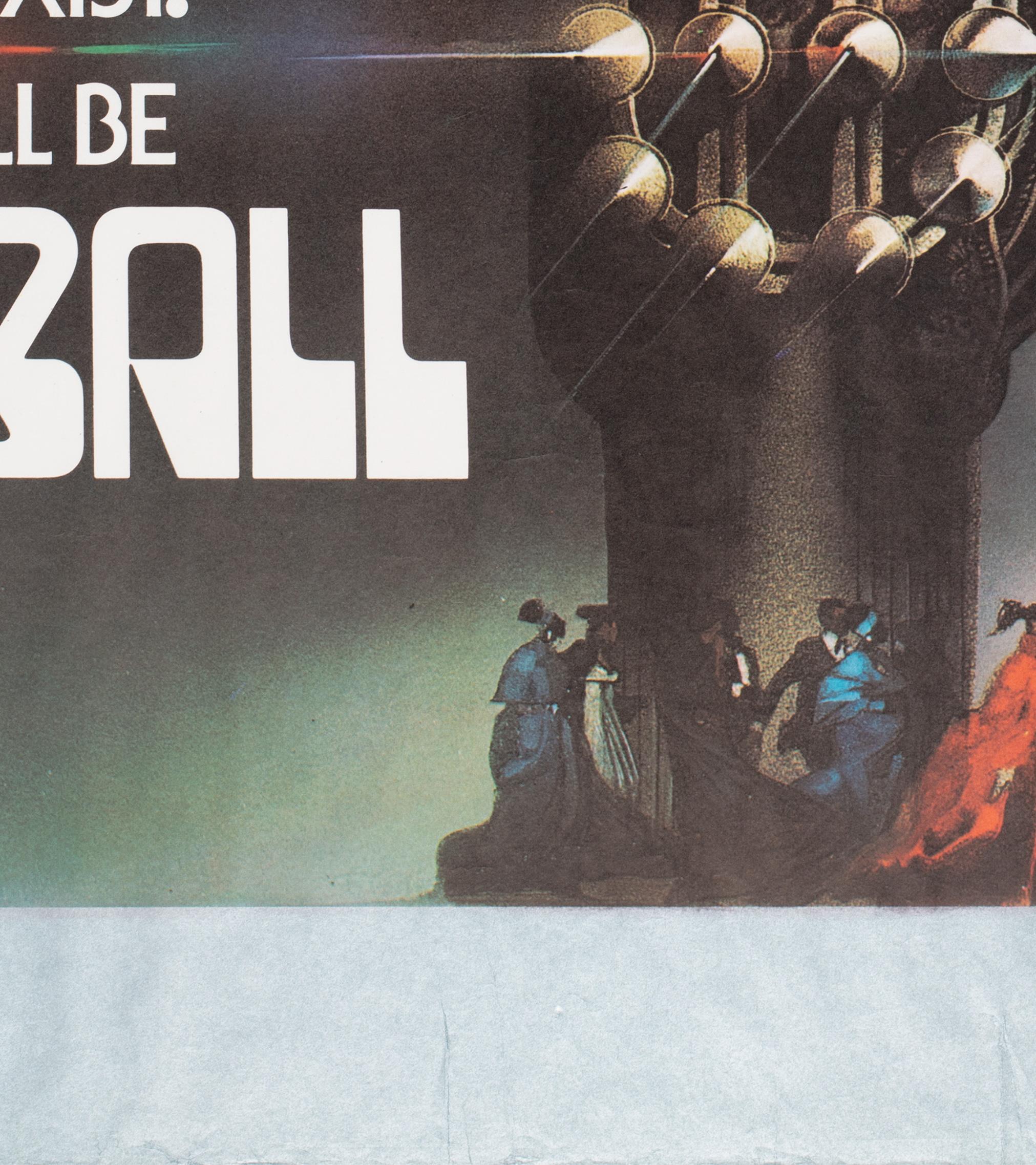 Rollerball 1975 Rolled UK Quad Film Poster, Bob Peak For Sale 1