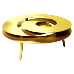 Rollercoaster Medium Coffee Table Stainless Steel Gold-Plated