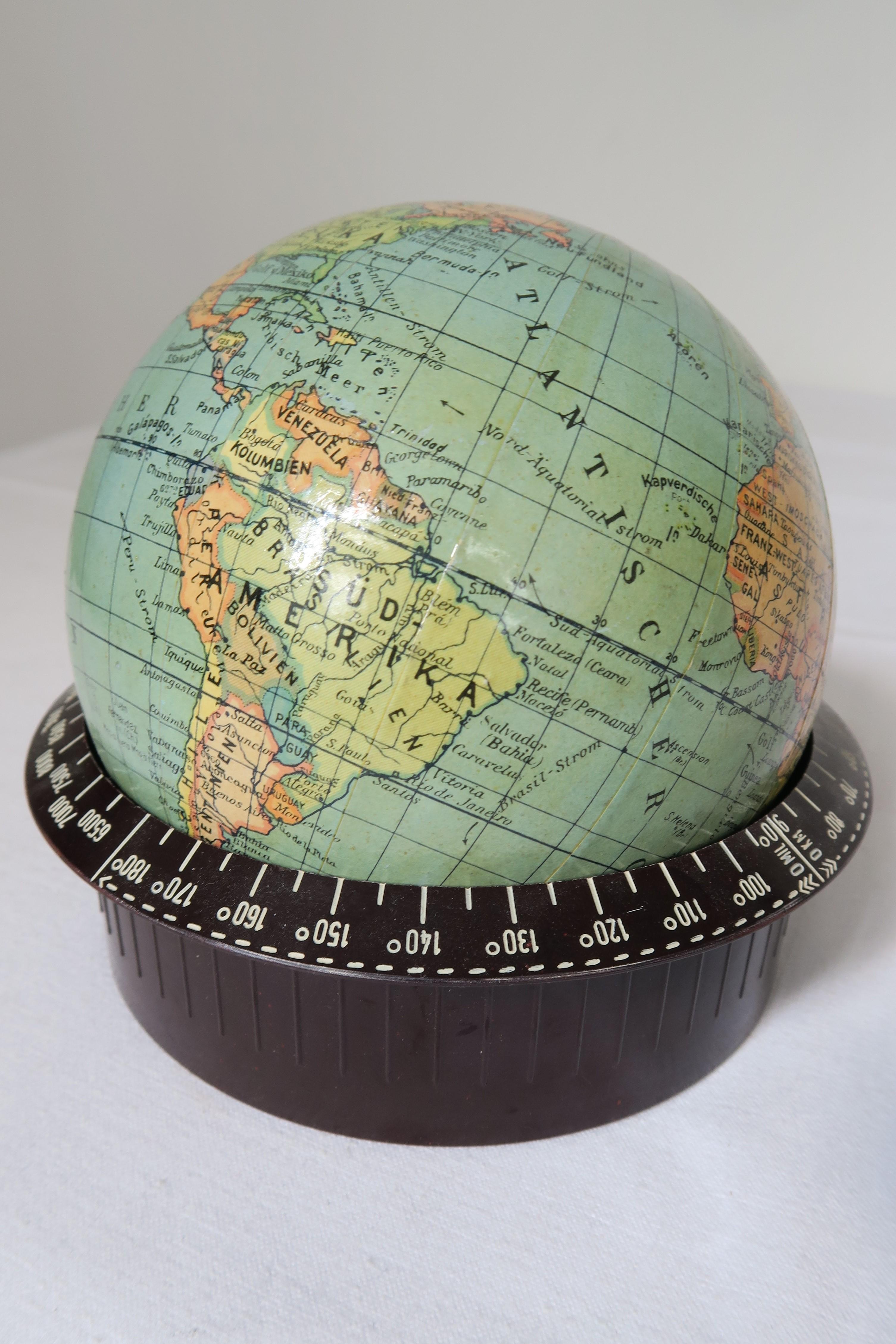 Rollglobus 'Rollable Globe' by Austrian Geographer Robert Haardt For Sale 1