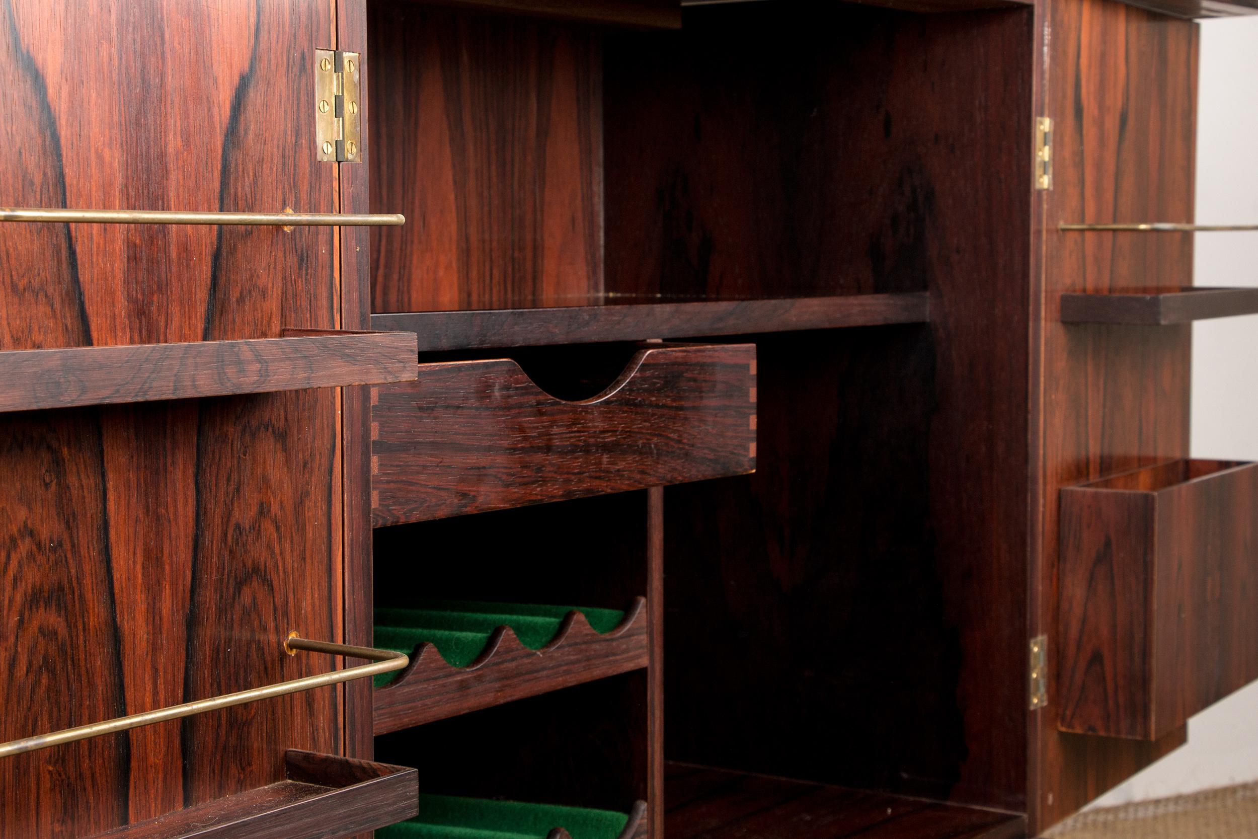 Rolling and extendable bar, Norwegian Rosewood by Torbjørn Afdal for Bruksbo 196 10