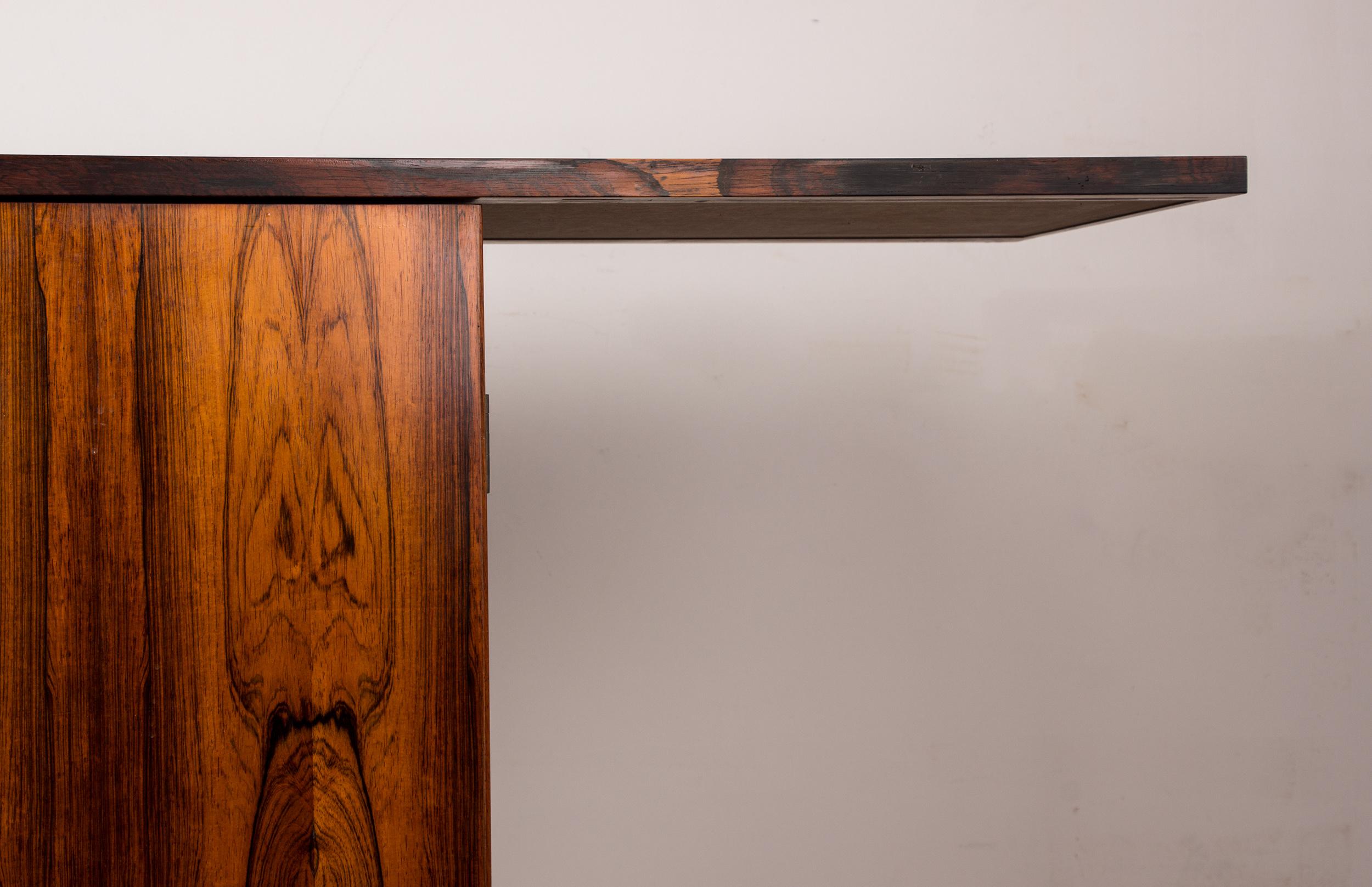 Brass Rolling and extendable bar, Norwegian Rosewood by Torbjørn Afdal for Bruksbo 196
