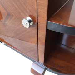 Chariot de bar Art déco à roulettes Noyer