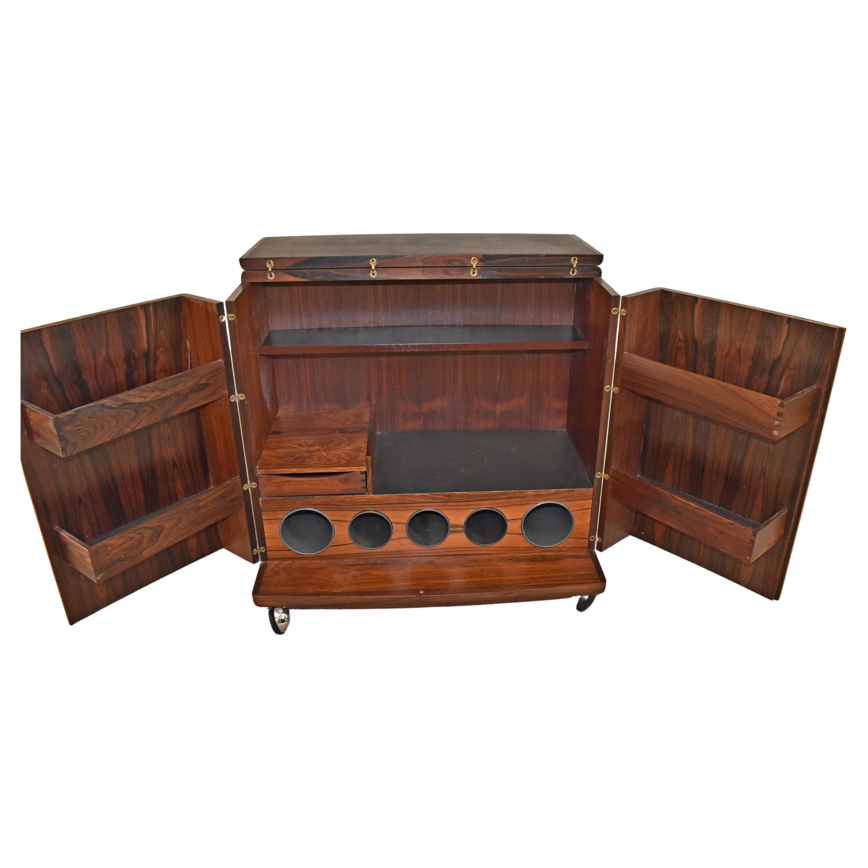 Rolling Bar Cabinet in Rosewood from CFC Silkeborg For Sale