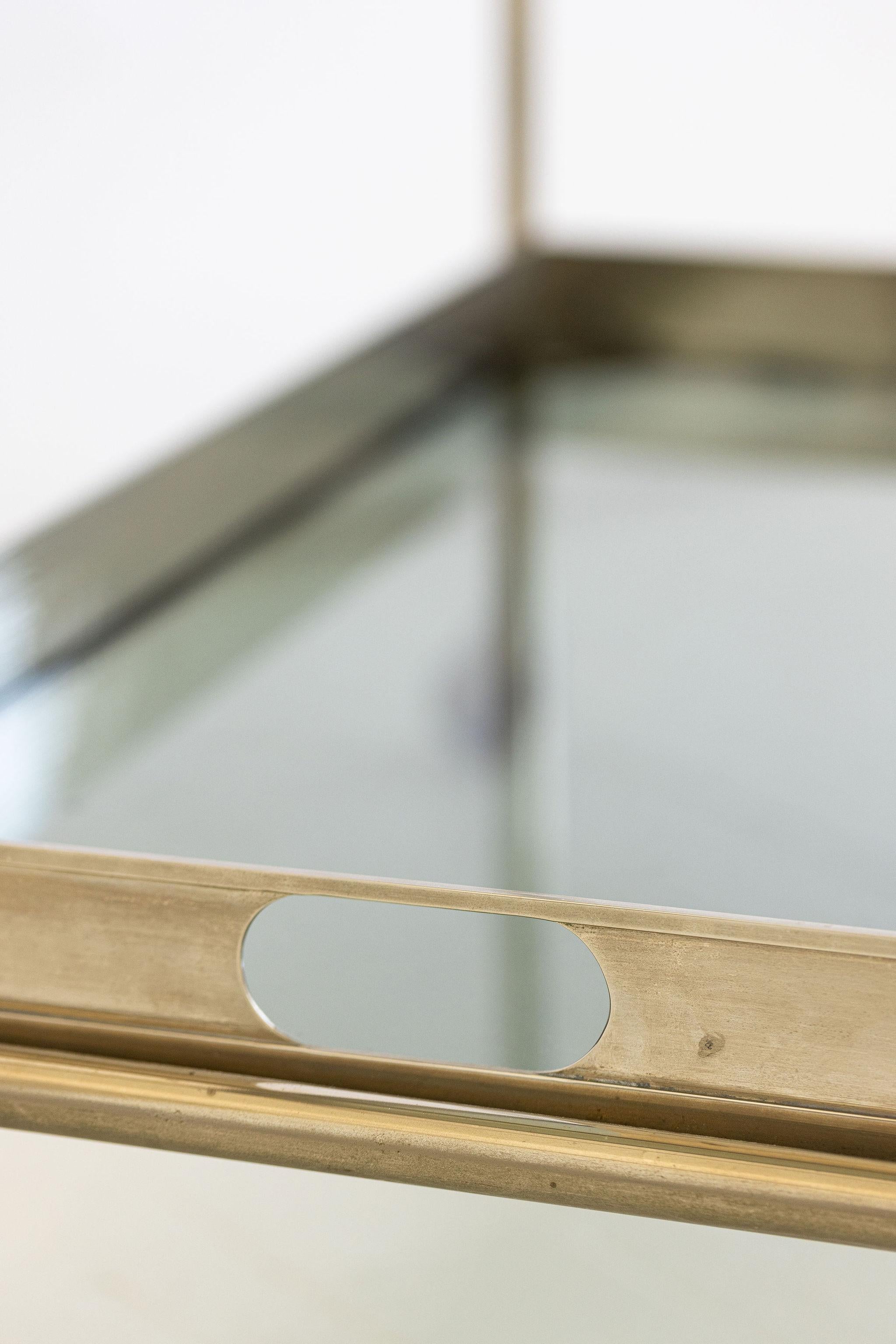 Verre fumé Chariot de bar roulant en vente