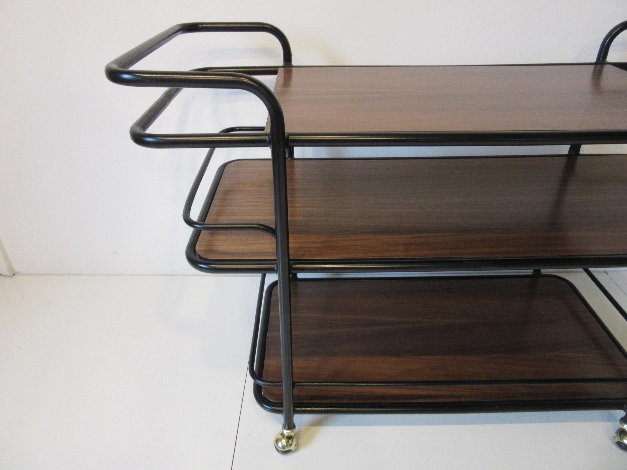 American Rolling Bar Cart in the Manner of Art Deco / International Style