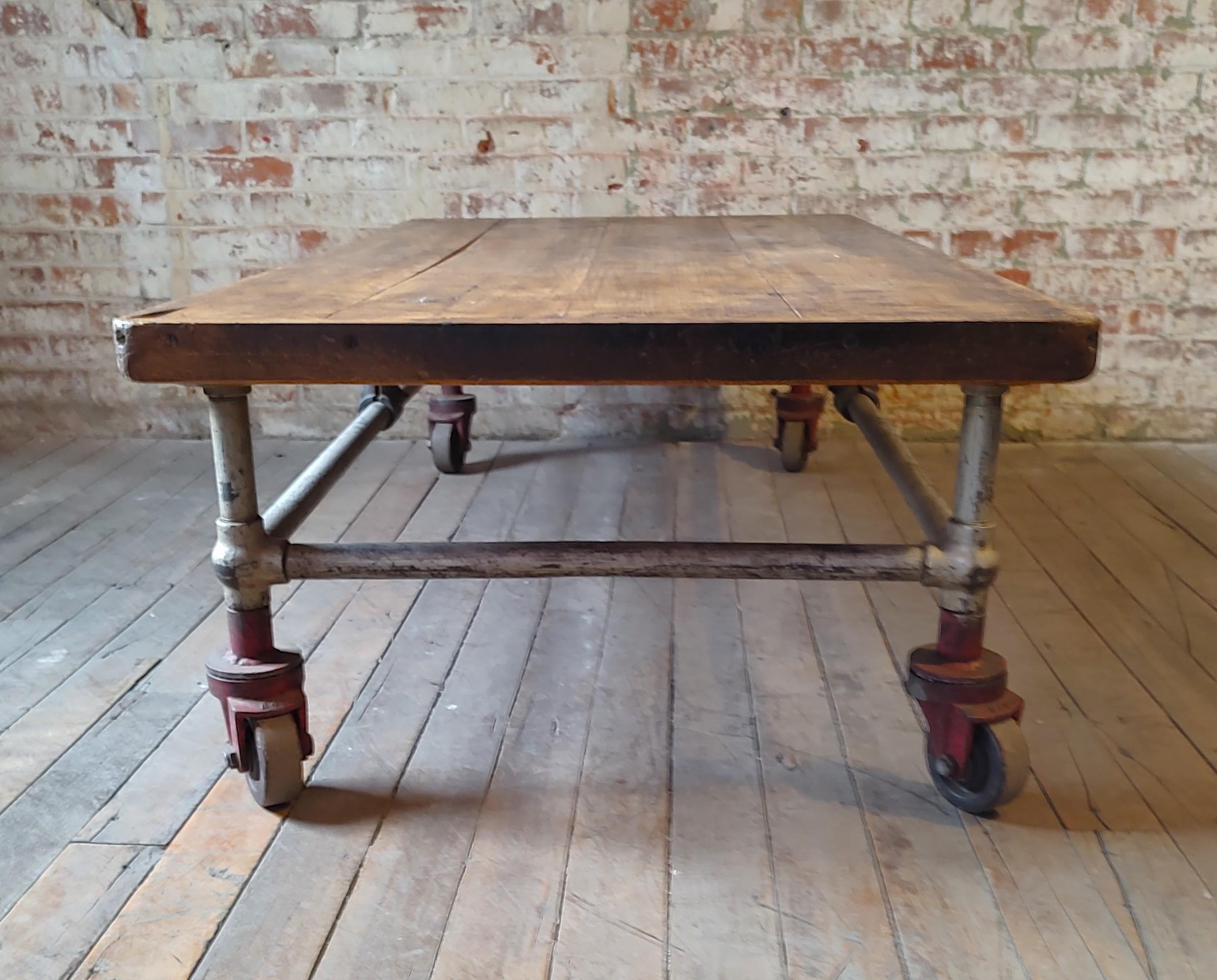 Steel Rolling Coffee Table / Cart