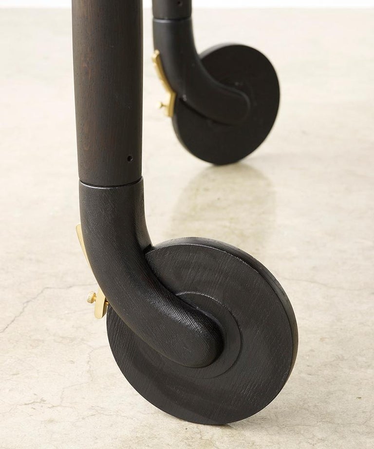 AKMD Rolling Dresser 'High, Dark Wood' all solid wood with wooden