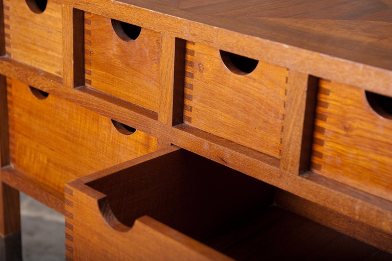 AKMD Rolling Dresser (low) all solid wood with wooden casters