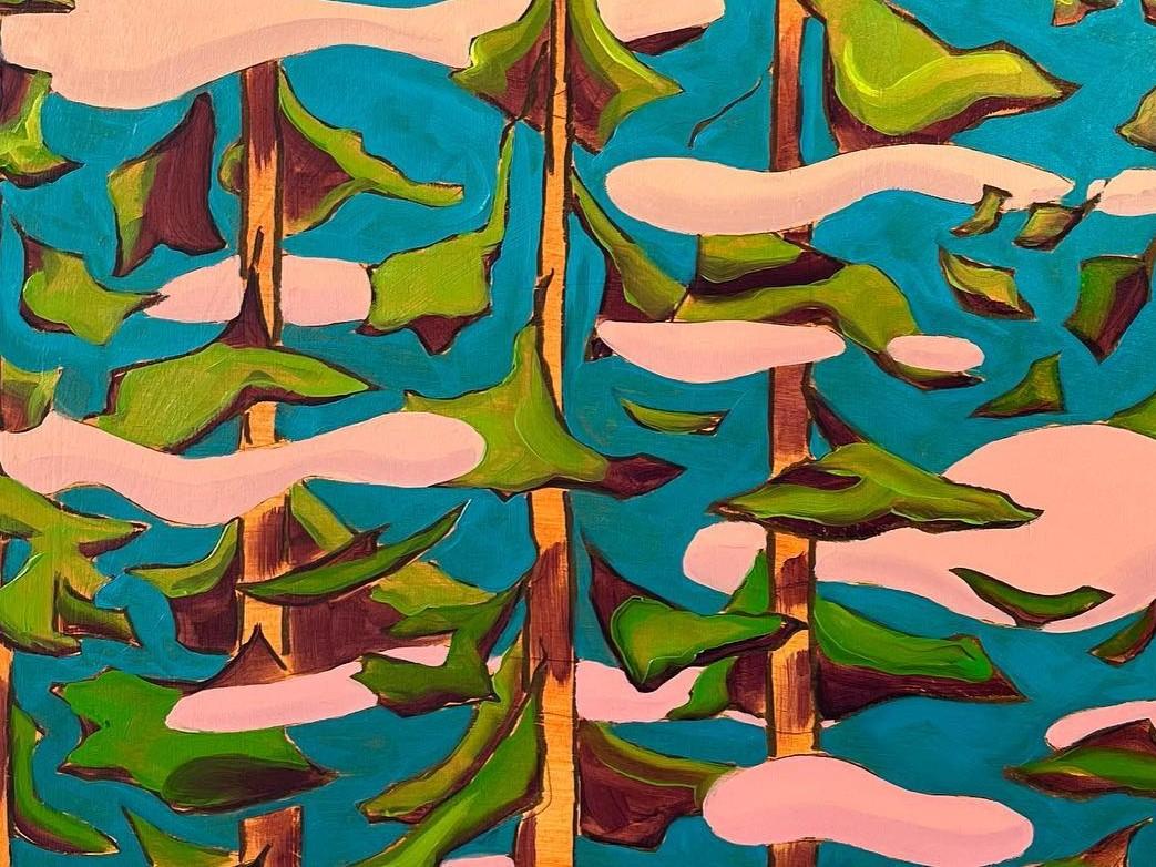 Rolling In von James Mattison, 24x36, Öl auf Wood Canvas, 2022 (Organische Moderne) im Angebot