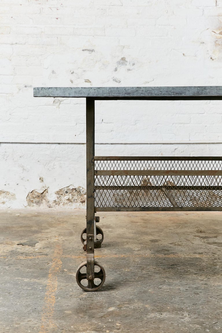 Rolling Industrial Table For Sale at 1stDibs