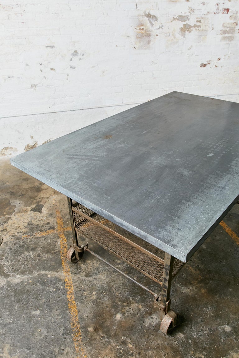 Rolling Industrial Table For Sale at 1stDibs