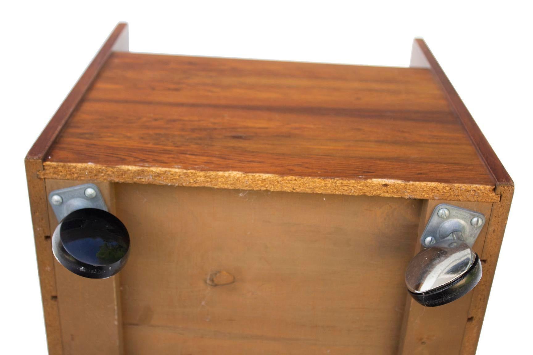 Rolling Lp Record or Magazine Caddy in Rosewood by Bruksbo For Sale 2