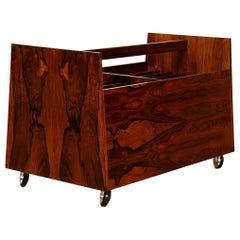 Rolling Magazine, LP Vinyl Records Cart Large Size in Norwegian Rosewood