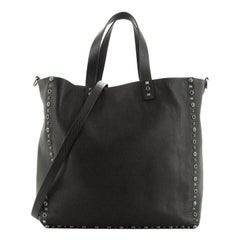 Rolling Rockstud Convertible Tote Leather with Cabochons North South