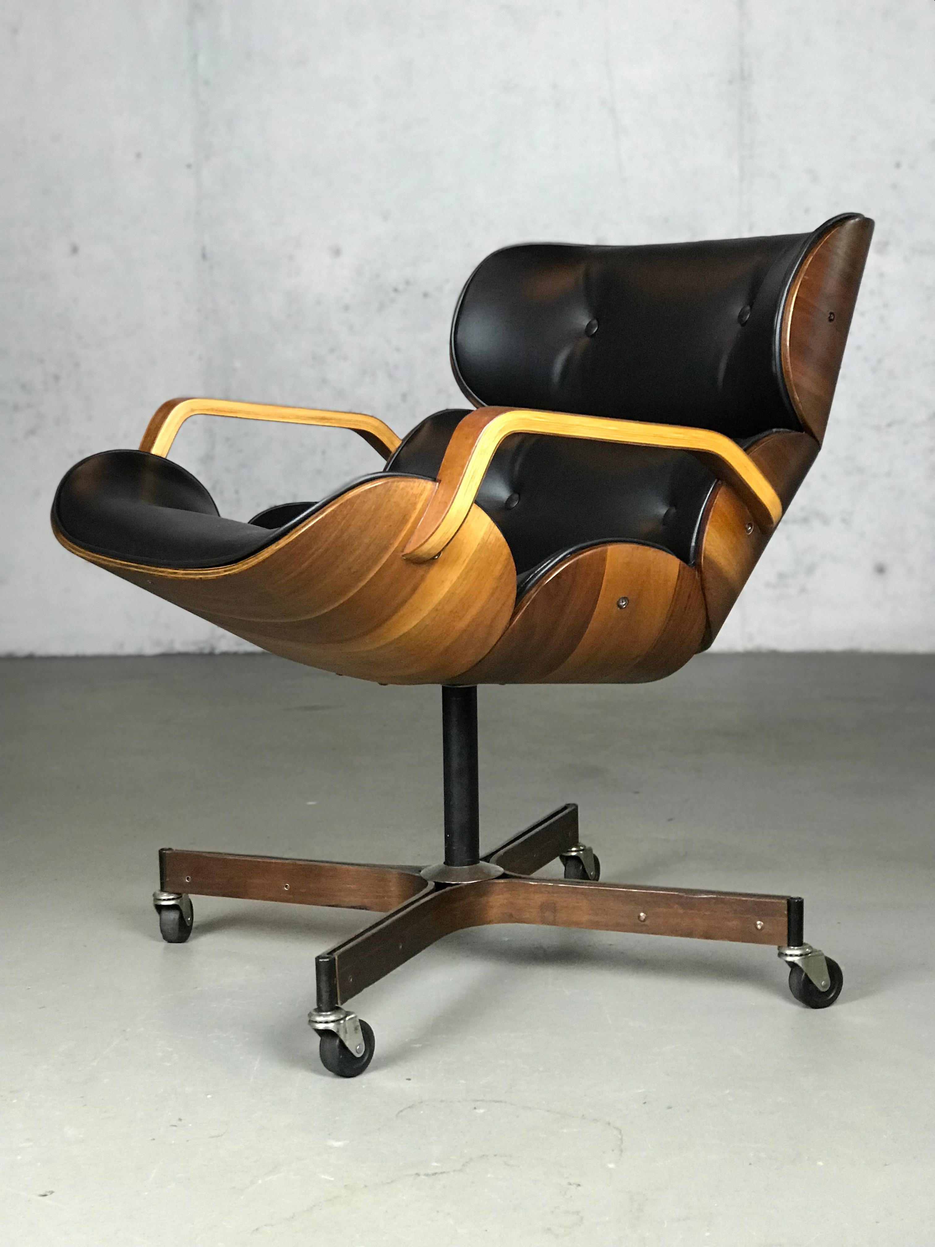 American Rolling Segmented Lounge or Desk Chair by George Mulhauser for Plycraft
