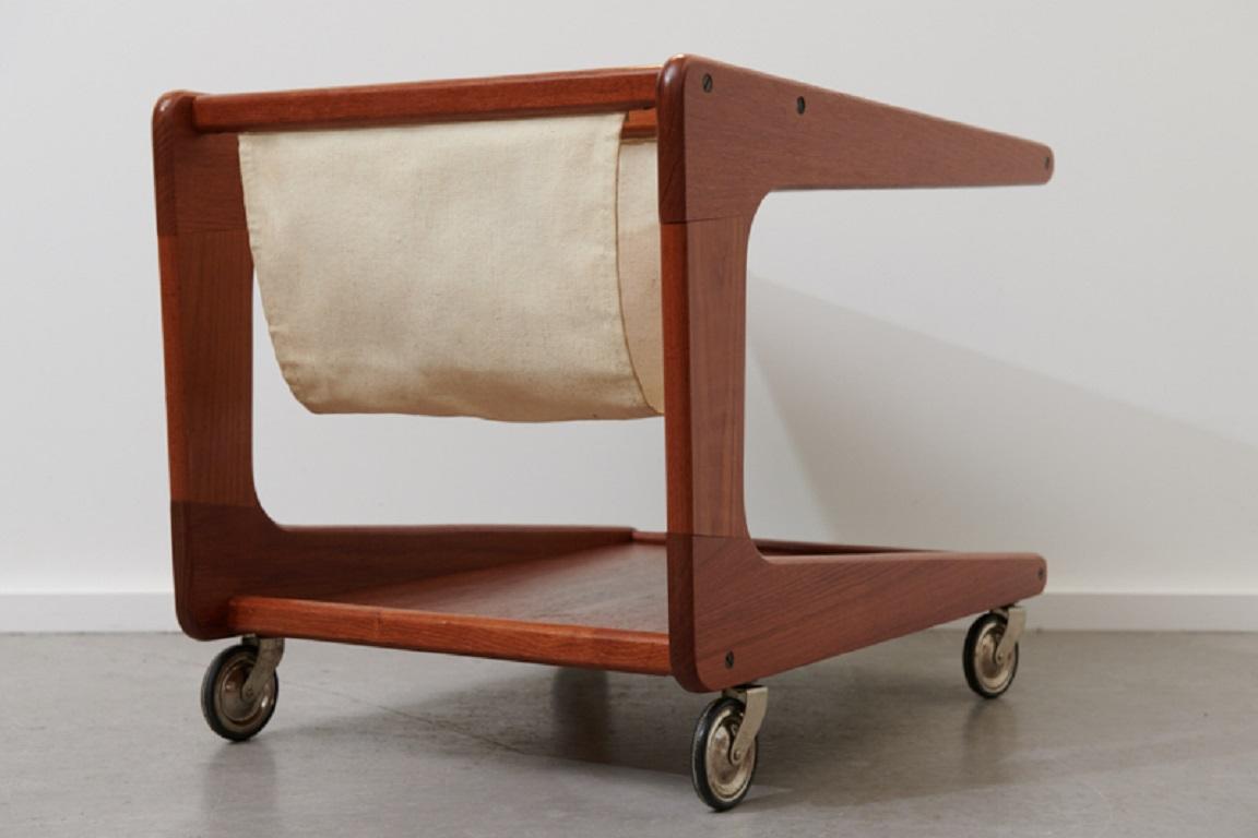 side table with newspaper holder