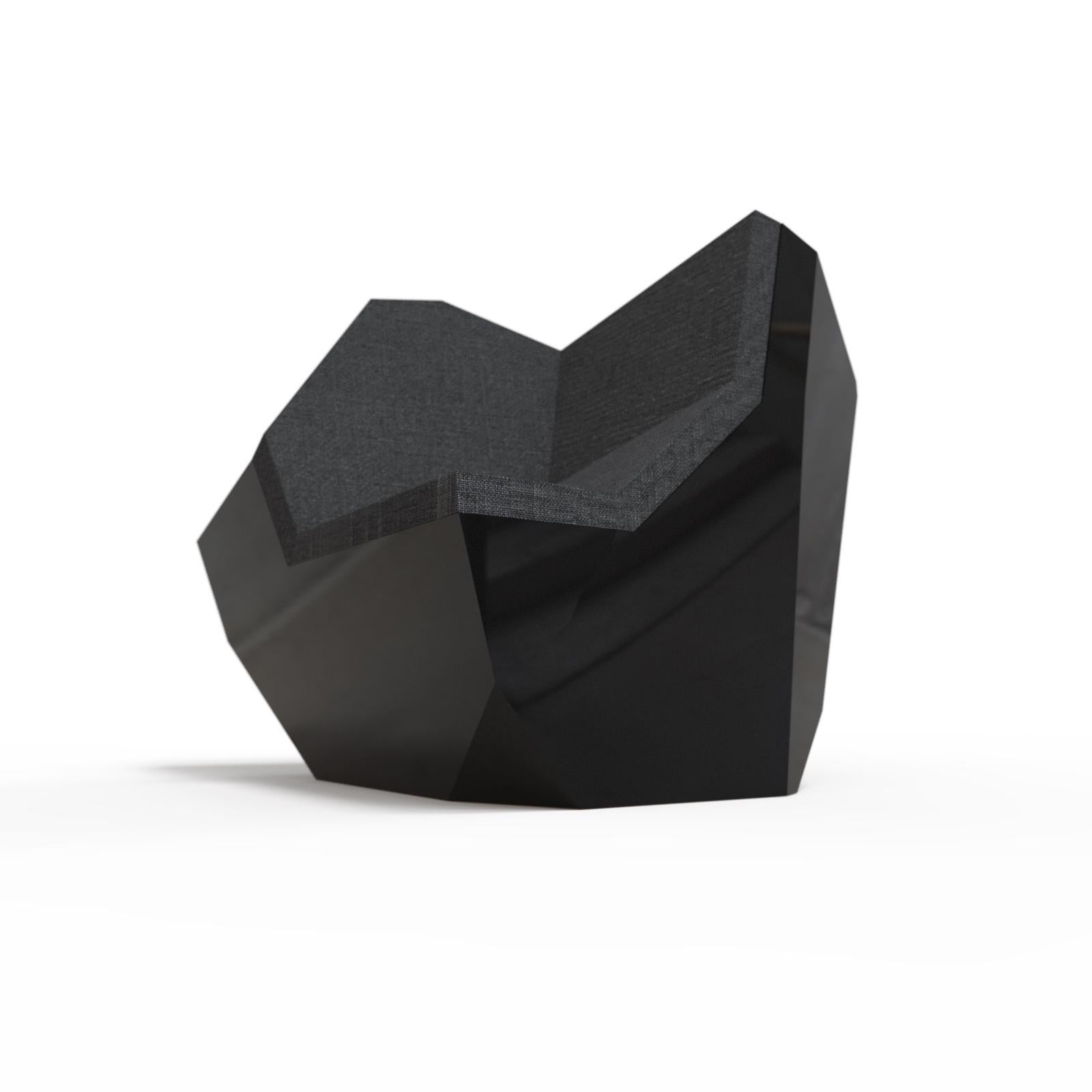 Sillón Rolling Stones Negro Siglo XXI Asiento modular de aluminio para exterior Italiano en venta