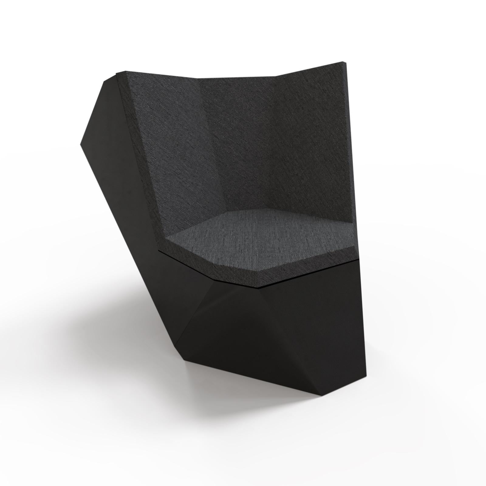 21st Century Black Rolling Stone Armchair in Aluminium Modular Seat for outside In New Condition For Sale In Milano, IT