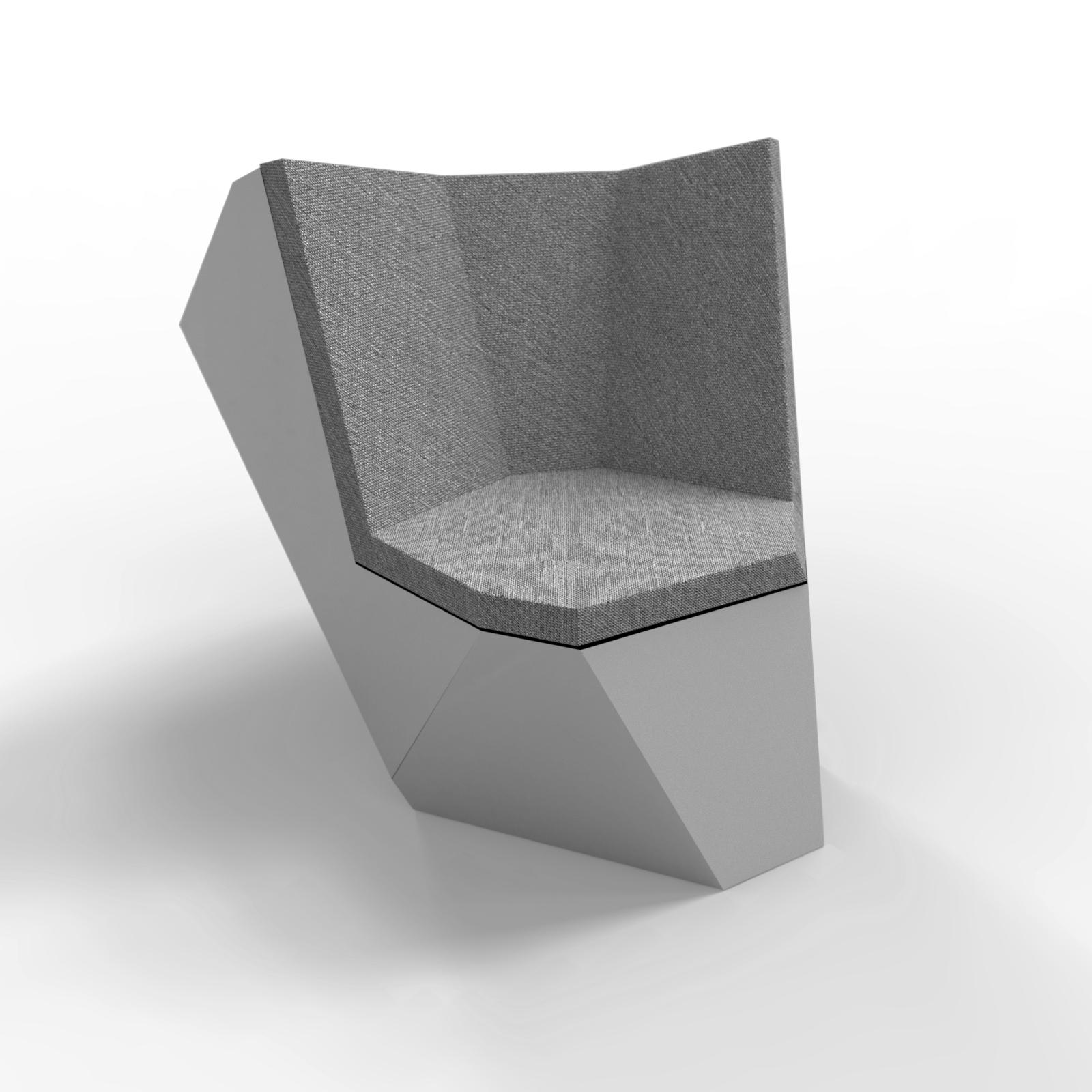 Grauer Rolling Stone-Sessel aus Aluminium des 21. Jahrhunderts, Modularer Sitz für Außenseite im Zustand „Neu“ im Angebot in Milano, IT