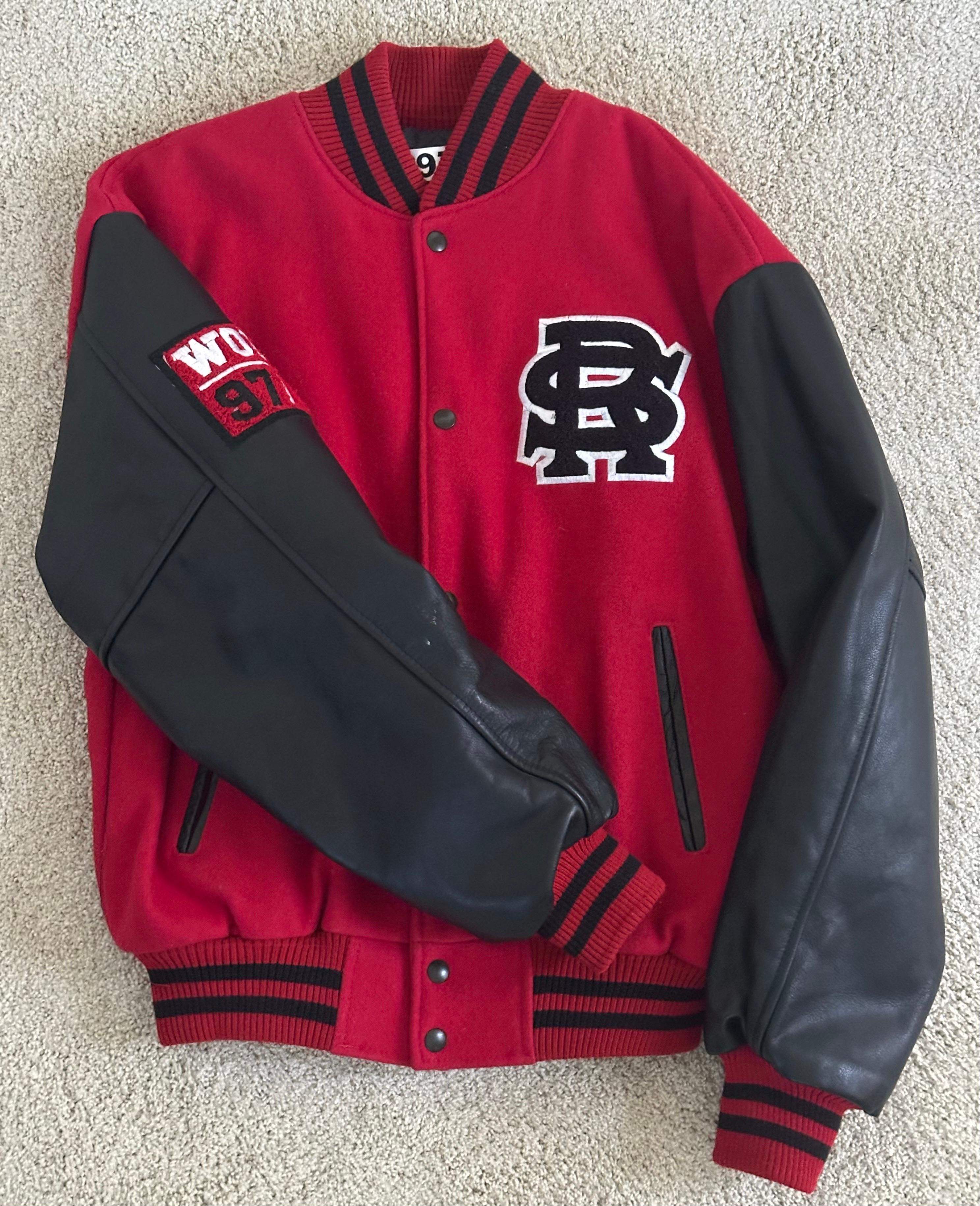 Cuir The Rolling Stones 1997/98 World Tour Concert Letterman's / Bomber Jacket - Rare en vente