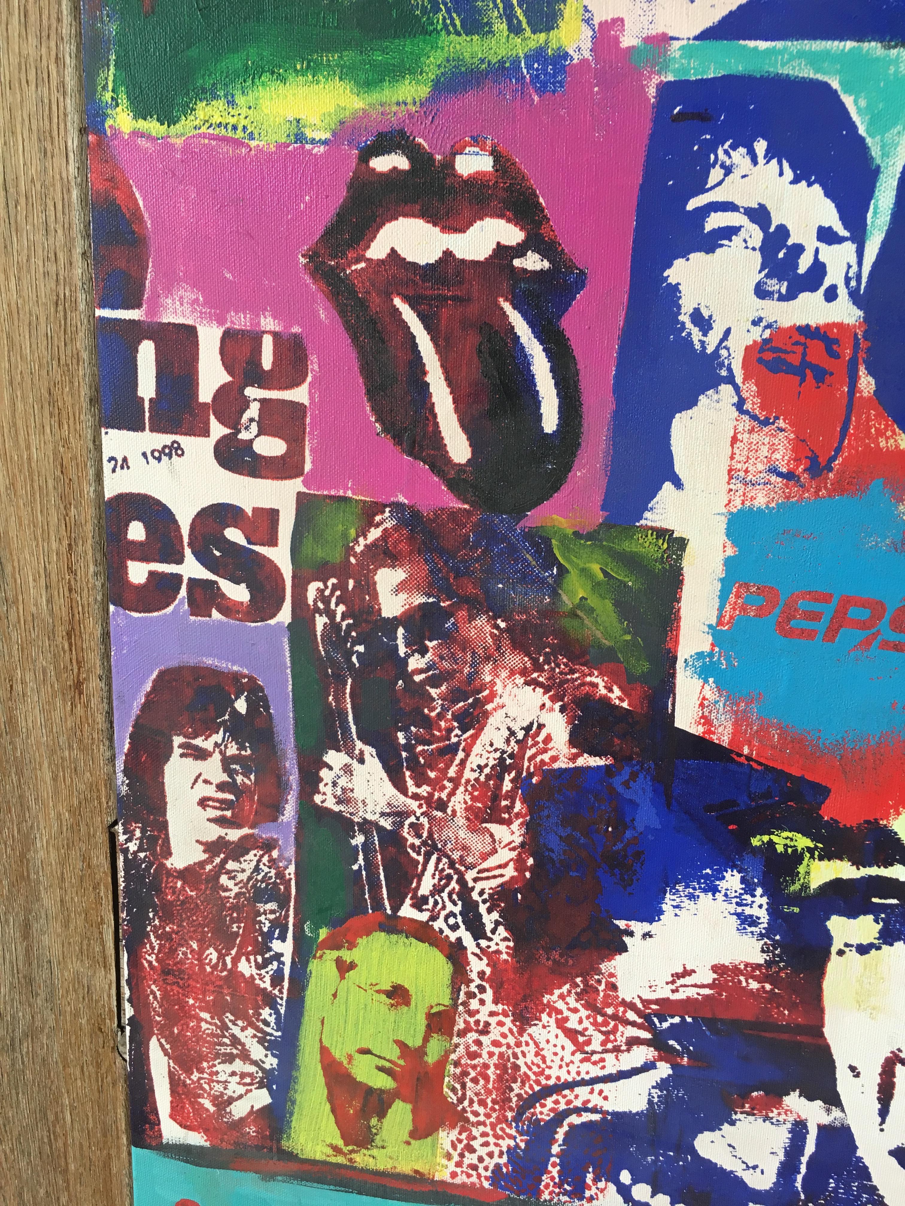 Rolling Stones Original Serigraph by Davo Titled Babylon and Beyond In Good Condition In Denton, TX
