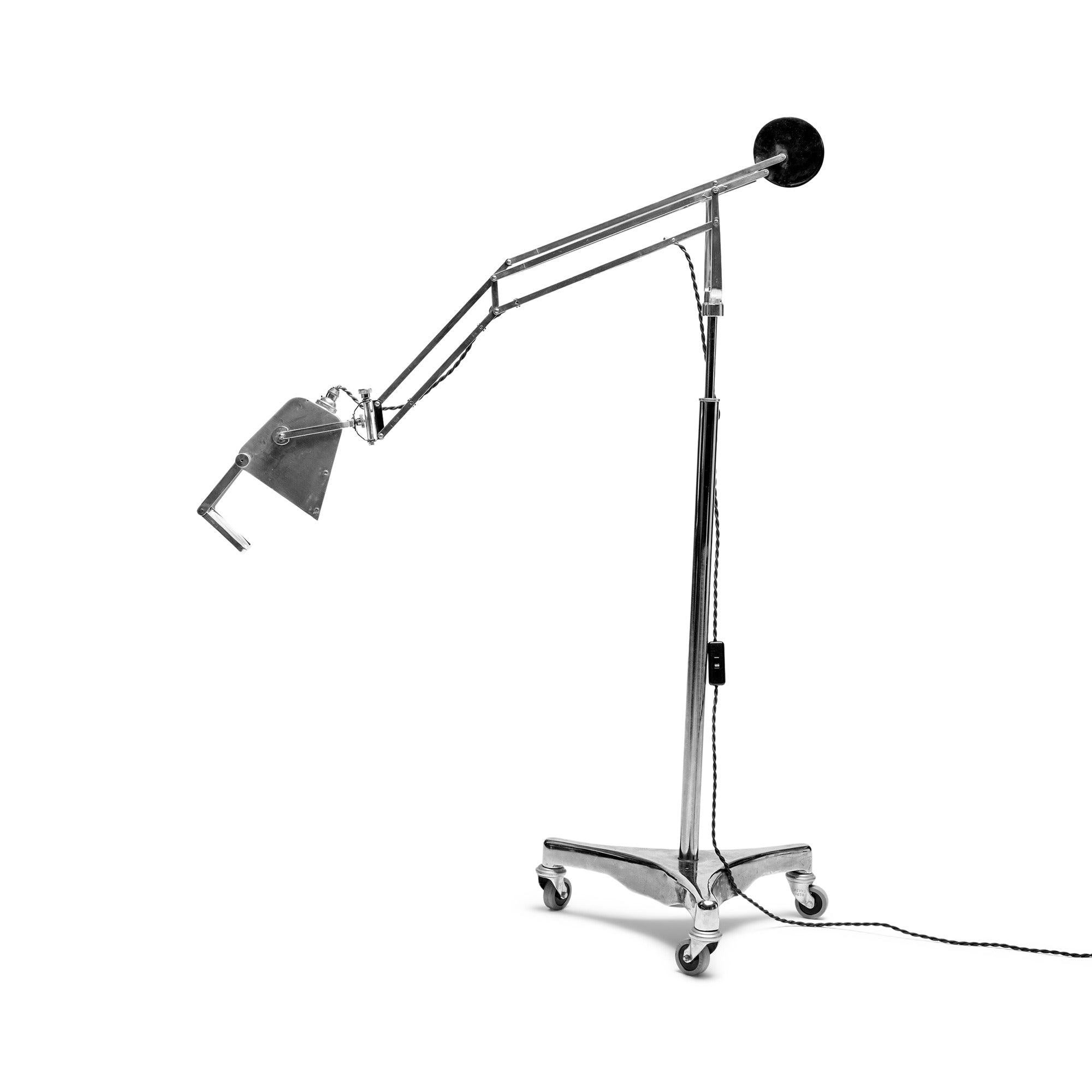 English Rolling Task Floor Lamp by Hadrill & Horstmann For Sale
