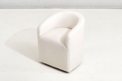 Rolling Vanity, Barrel Chair White Boucle, 1980