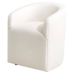 Rolling Vanity, Barrel Chair White Boucle, 1980